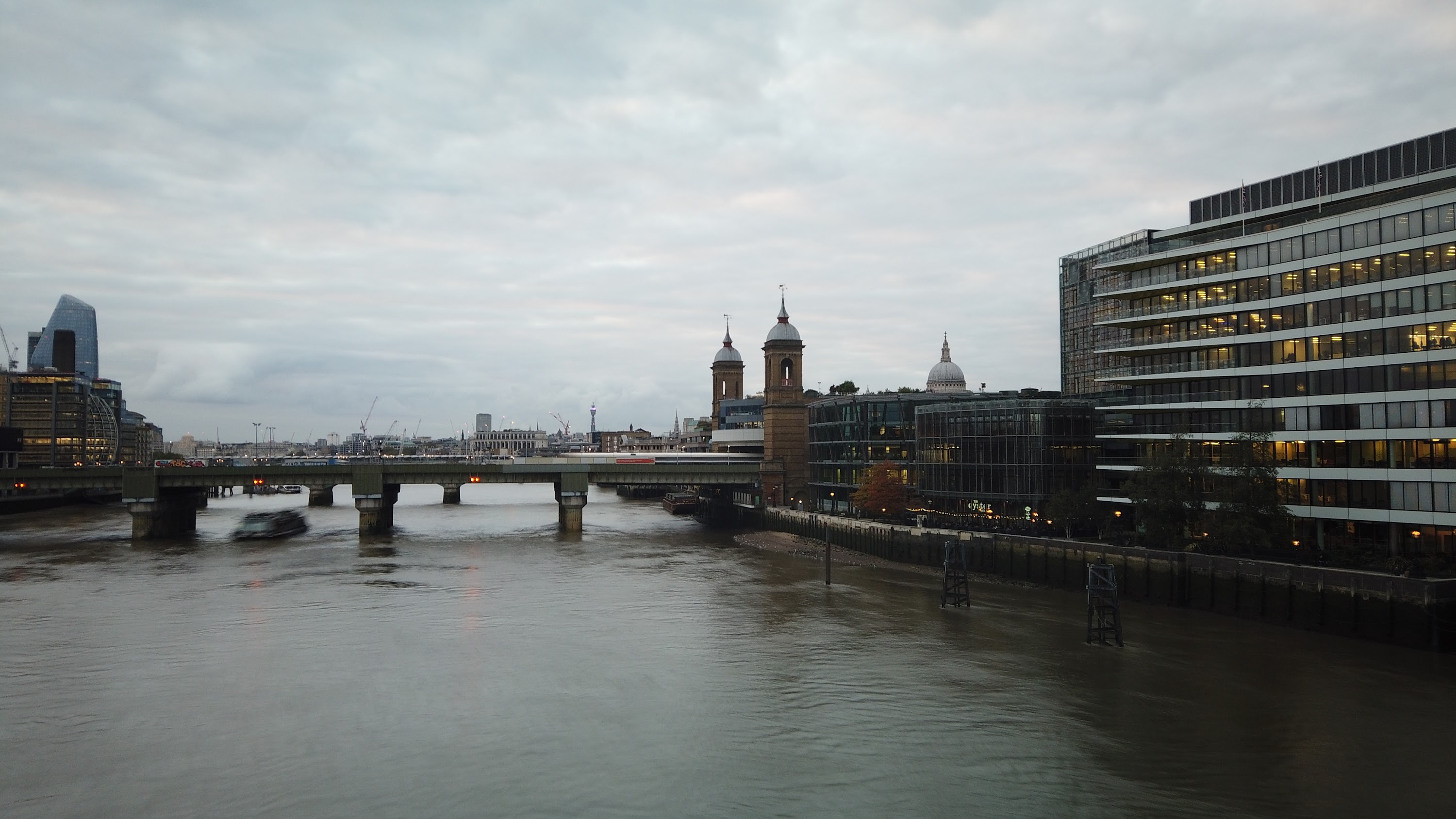 River Thames and Cannon Street Railway Bridge, London