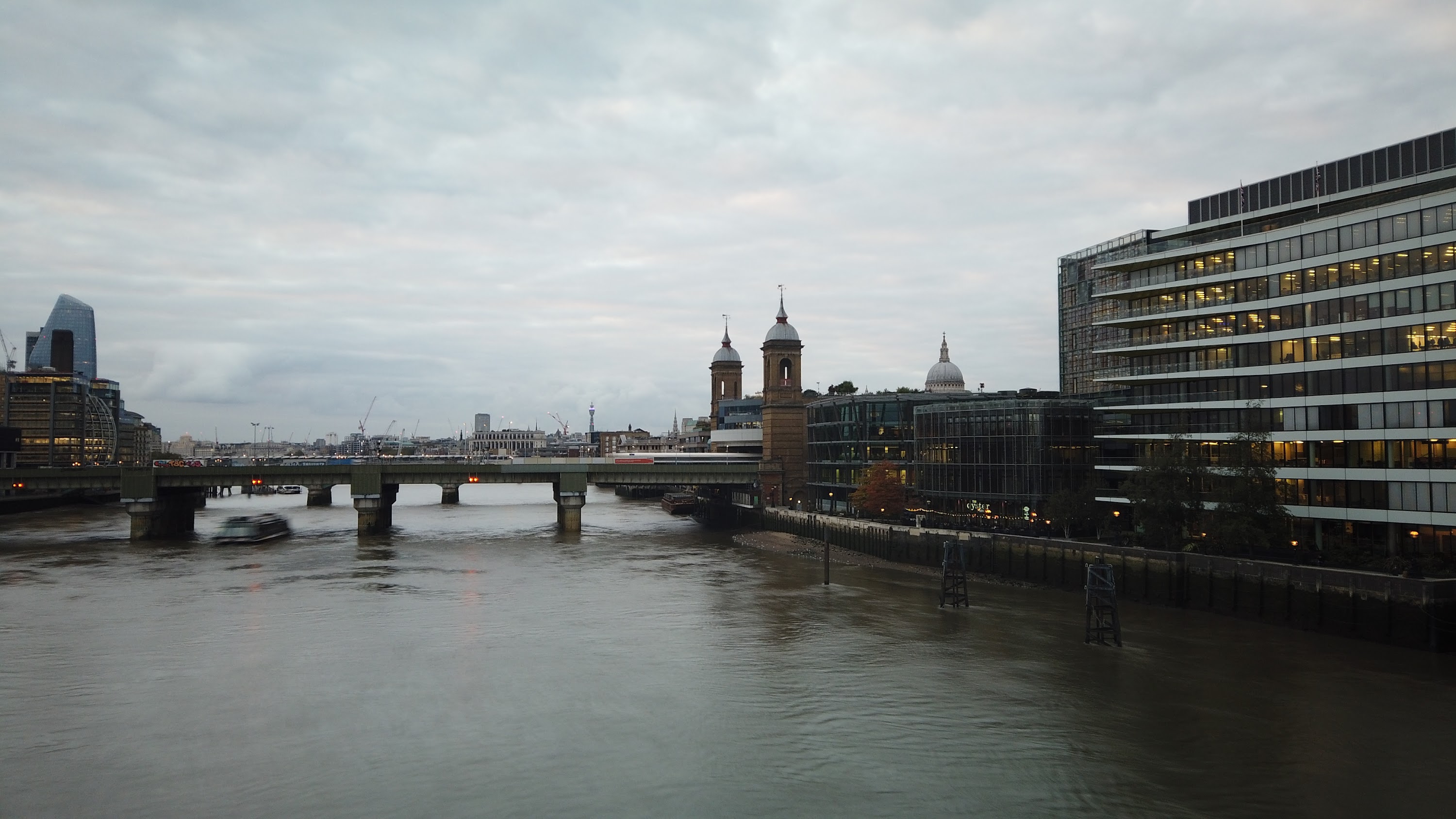 River Thames and Cannon Street Railway Bridge, London