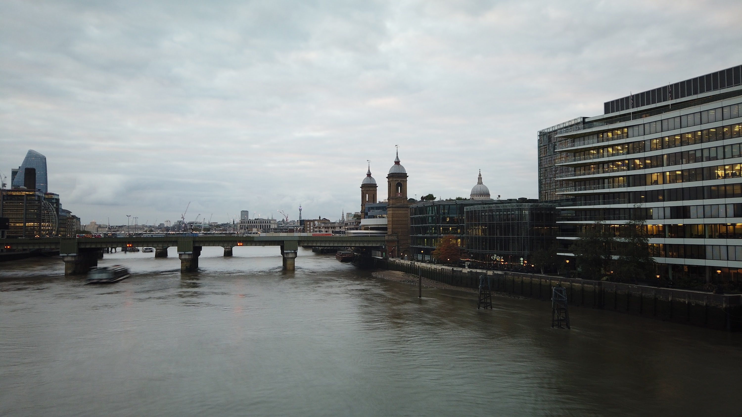 River Thames and Cannon Street Railway Bridge, London
