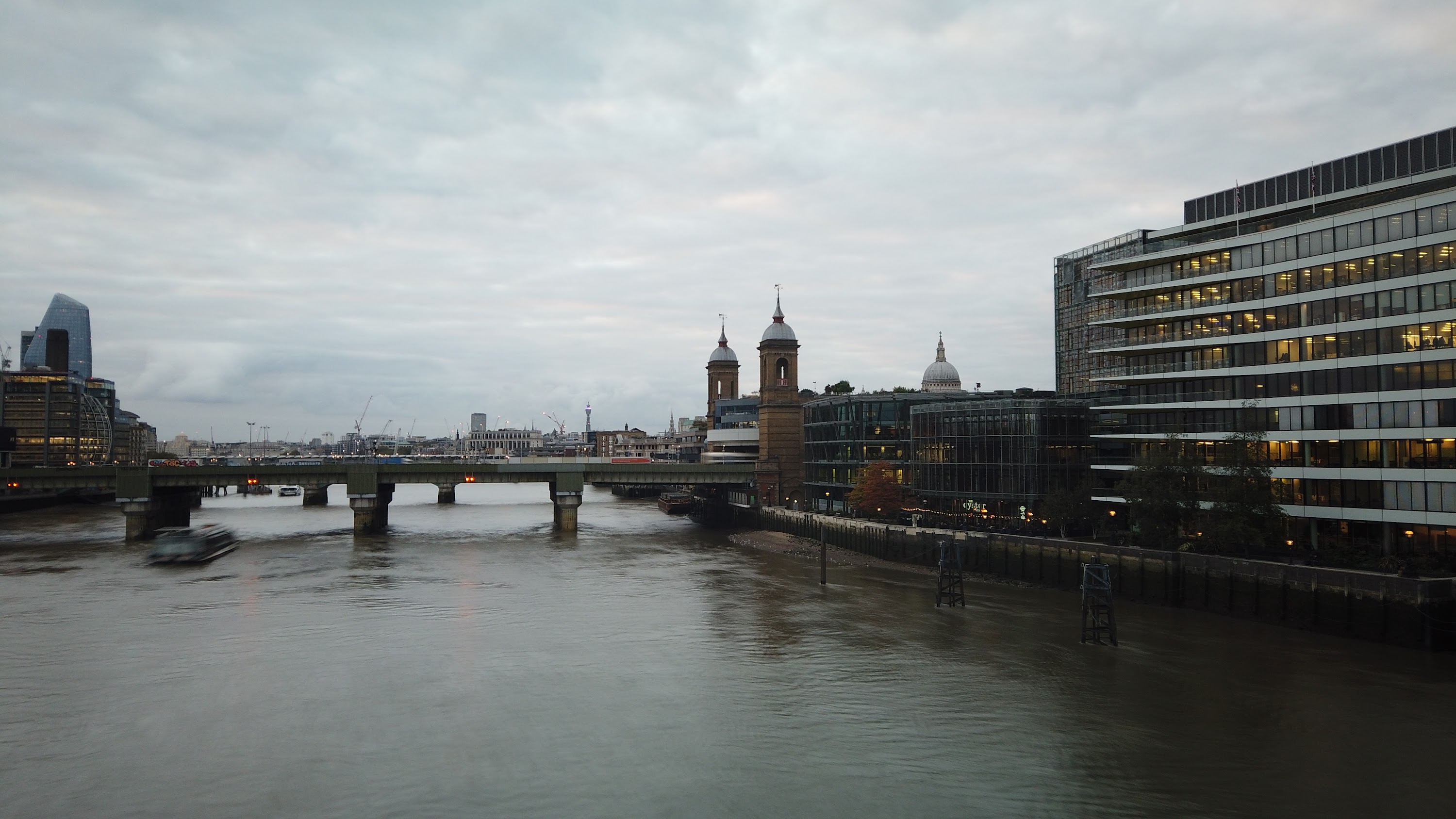 River Thames and Cannon Street Railway Bridge, London