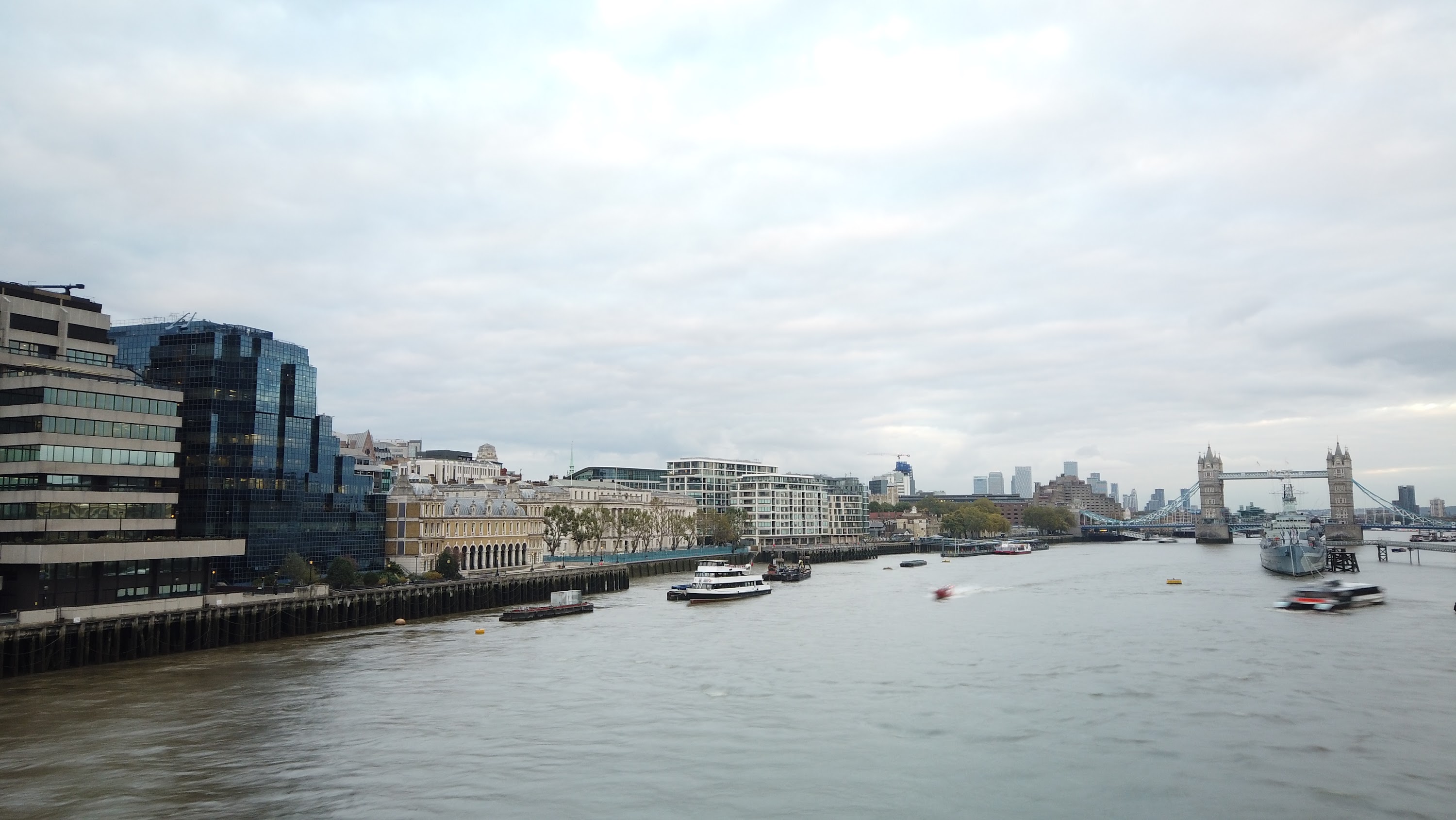 River Thames Looking East Toward Tower Bridge, London