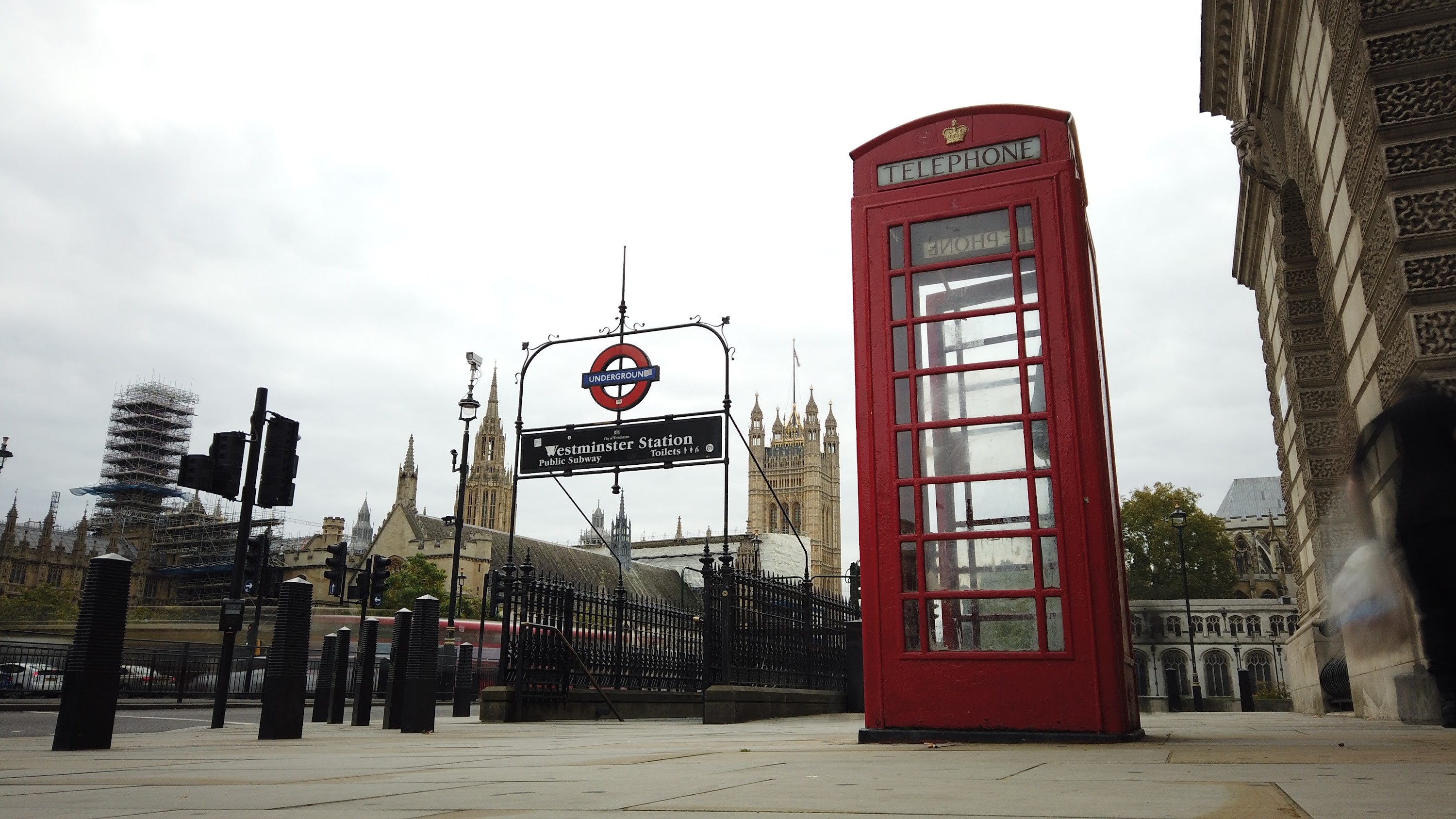 Red Telephone Box at Westminster Station, London