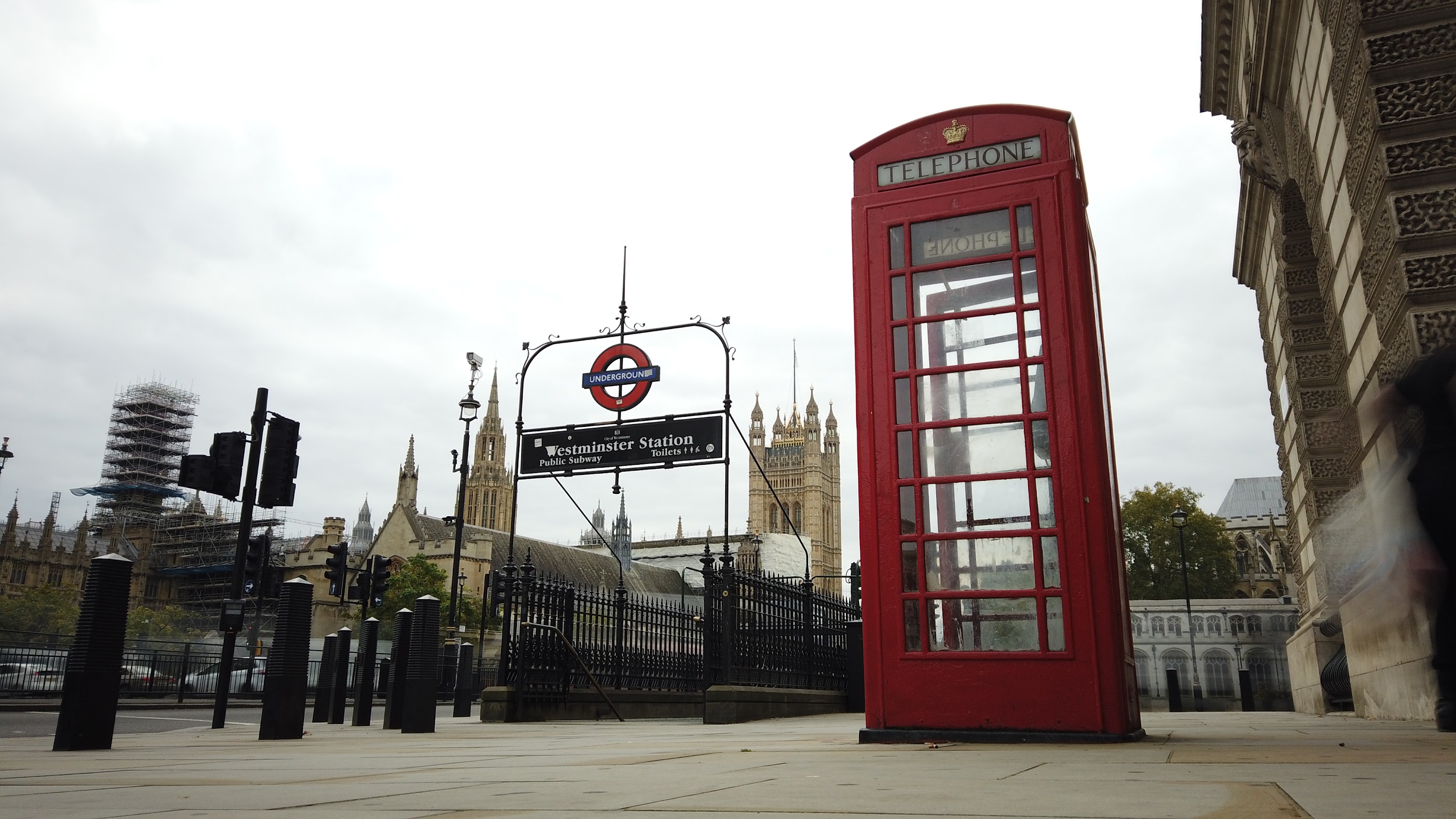 Red Telephone Box at Westminster Station, London