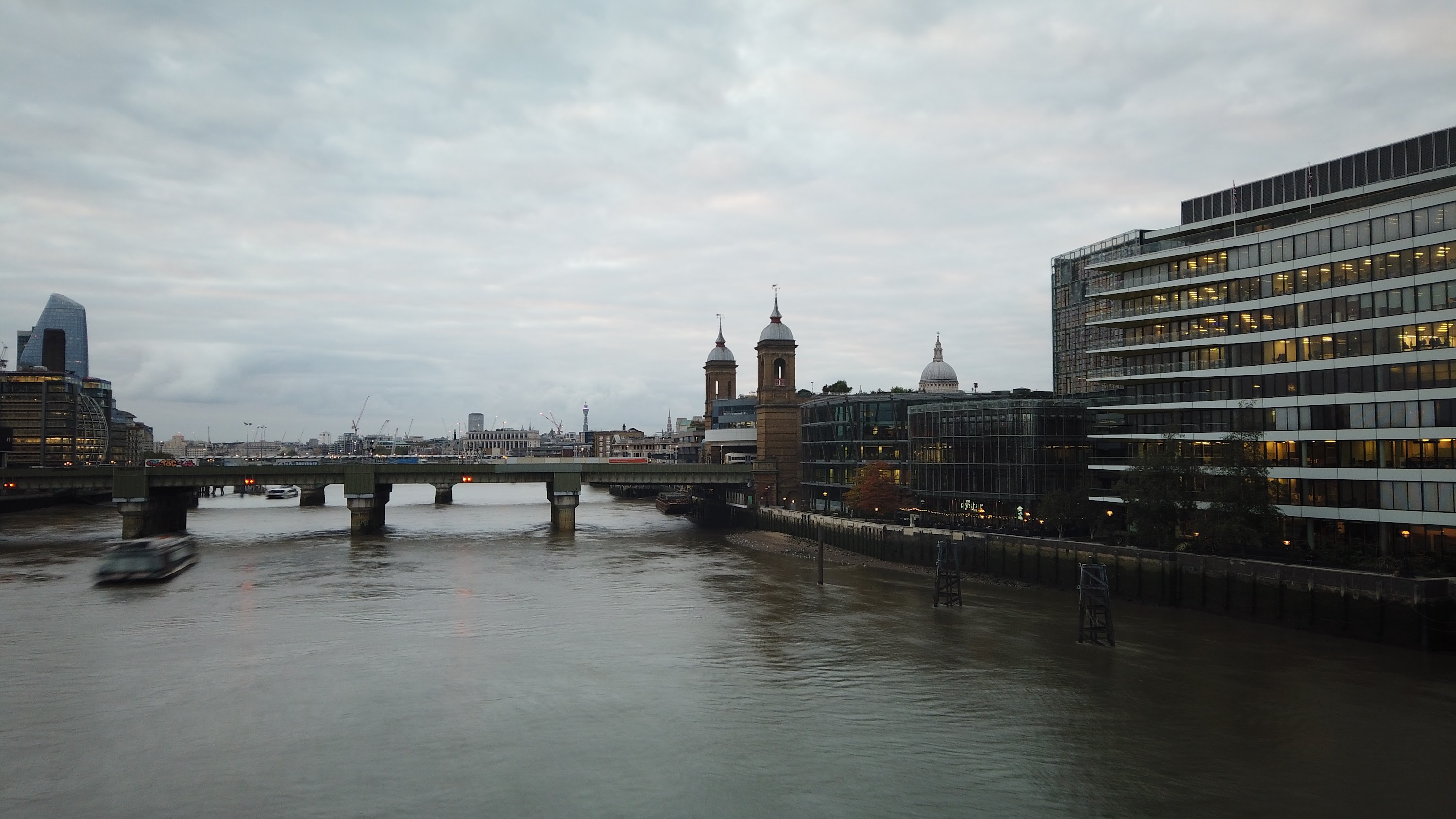 River Thames and Cannon Street Railway Bridge, London