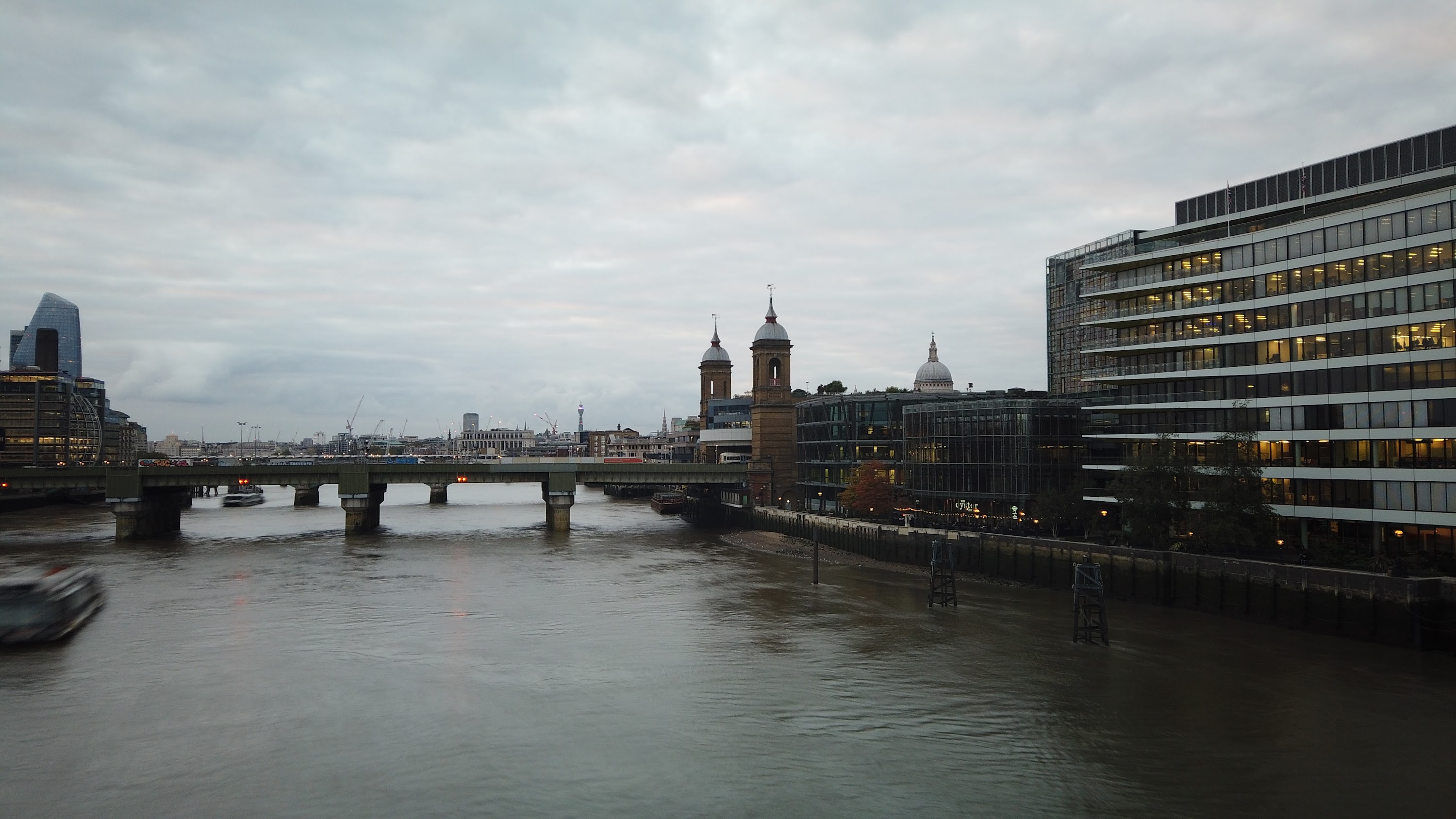 River Thames and Cannon Street Railway Bridge, London