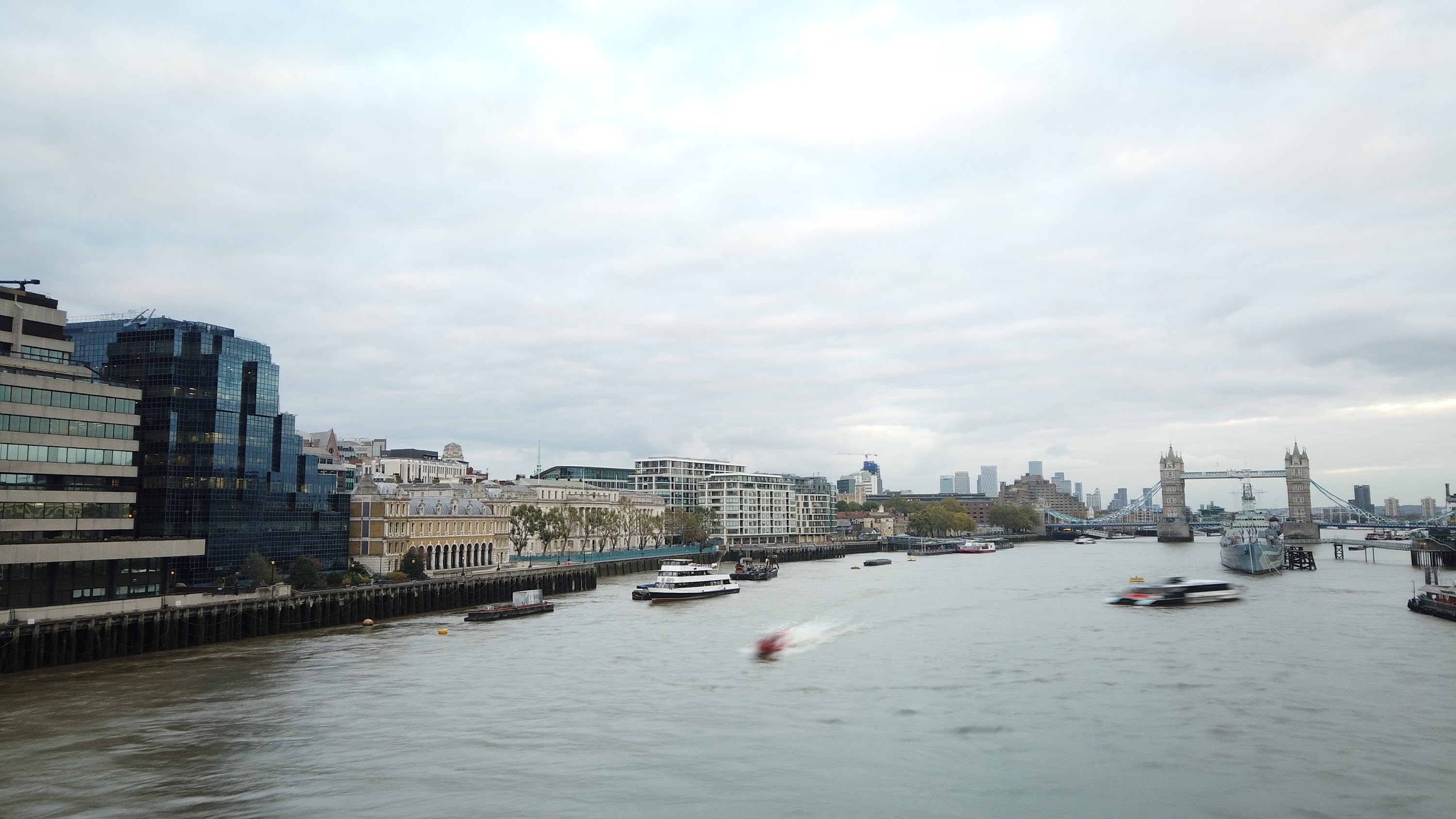 River Thames Looking East Toward Tower Bridge, London