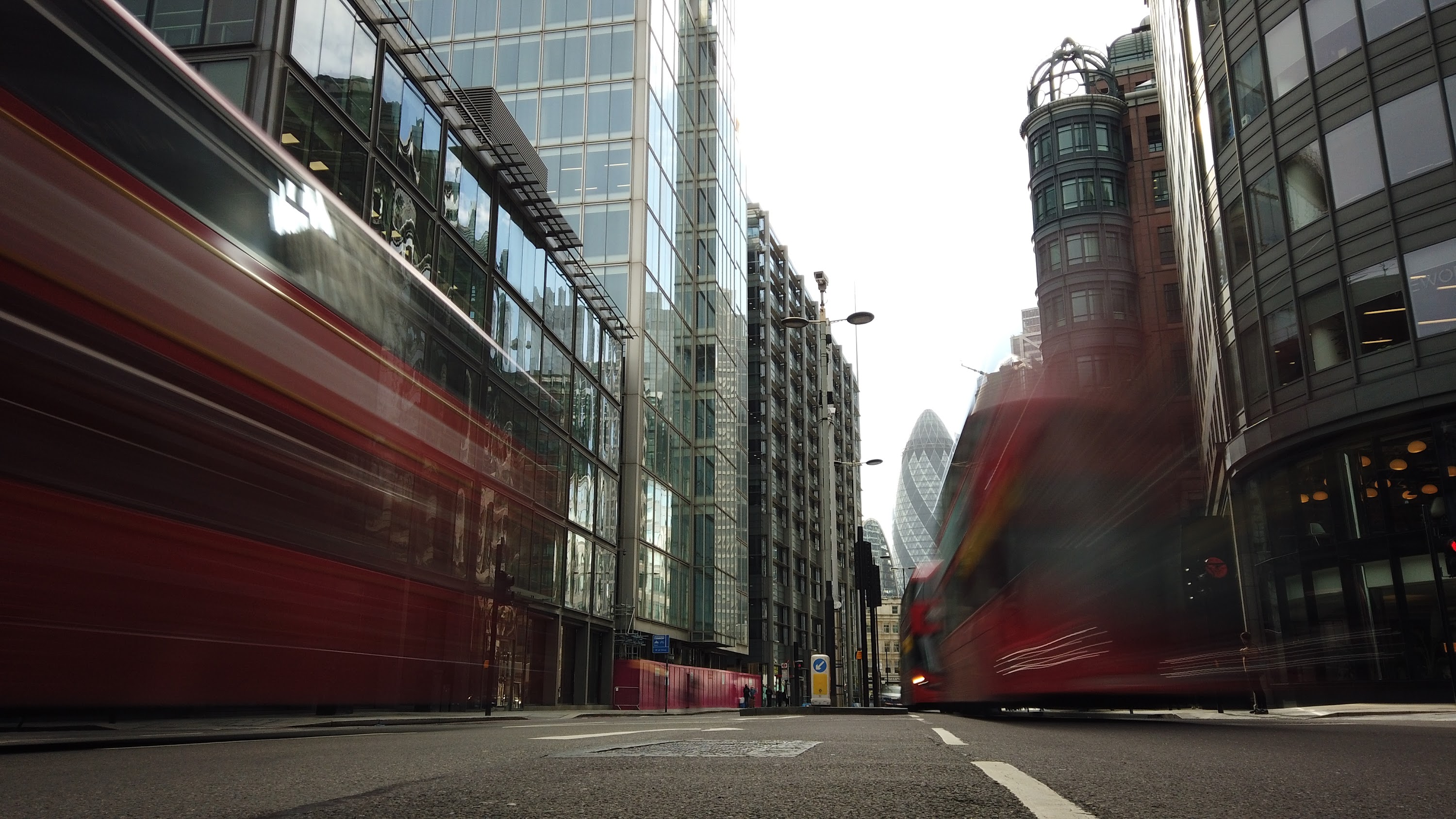 City of London Financial District Street View with The Gherkin