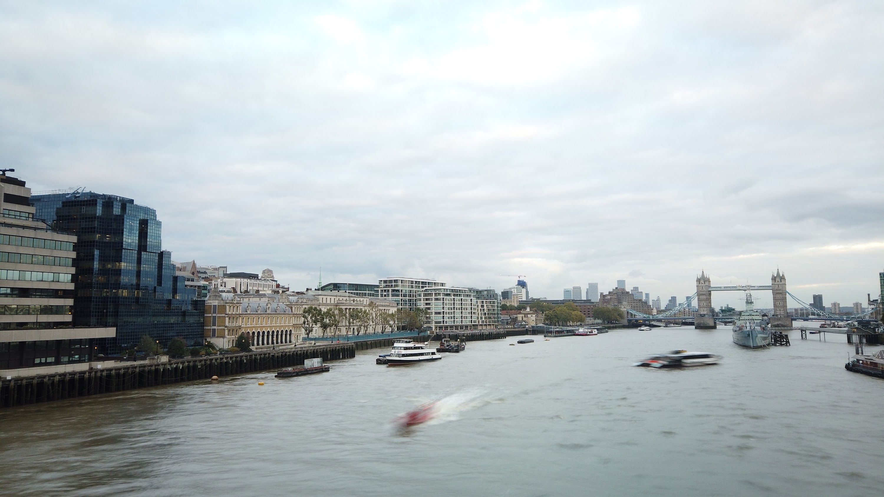 River Thames Looking East Toward Tower Bridge, London