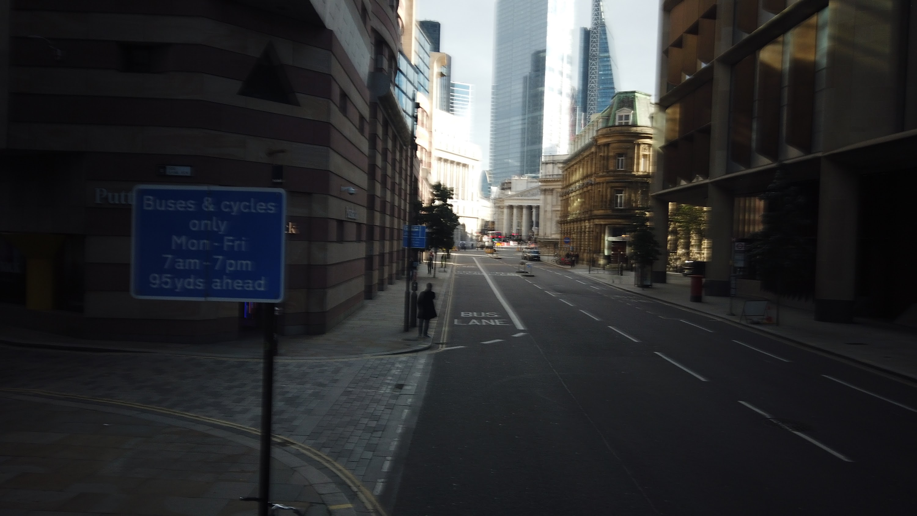City of London Bus Lane — Buses & Cycles Only Sign