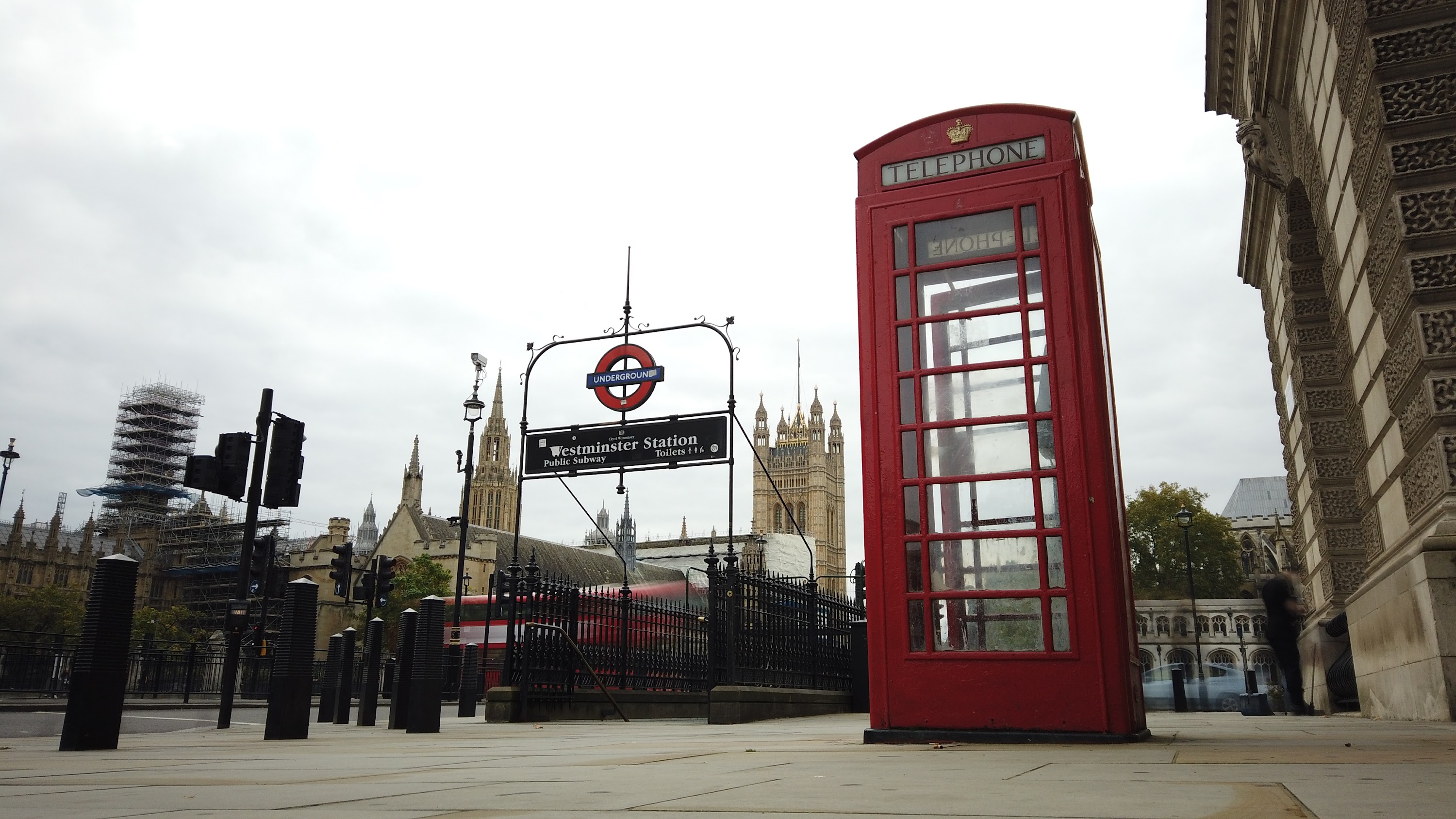 Red Telephone Box at Westminster Station, London