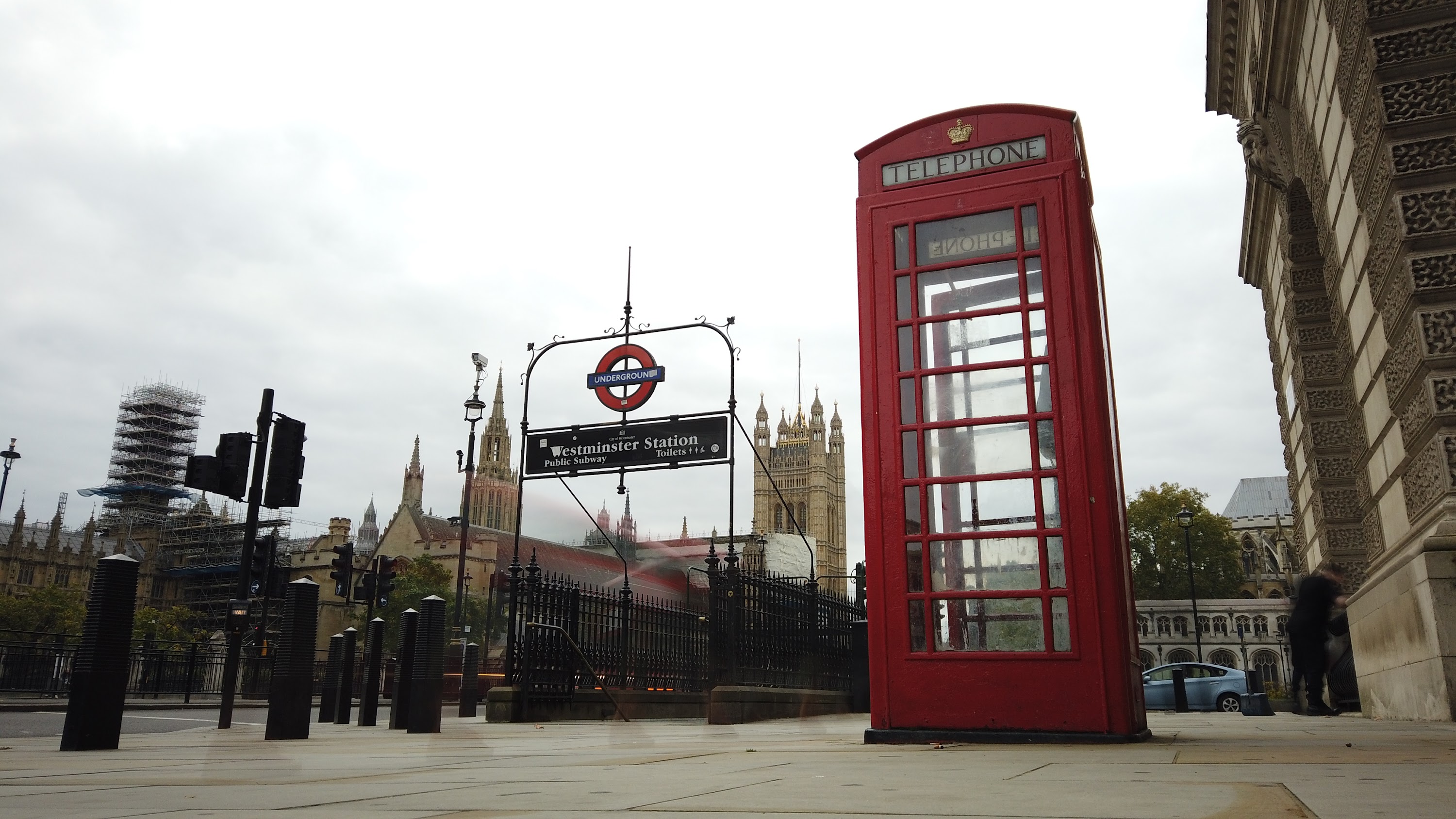 Red Telephone Box at Westminster Station, London