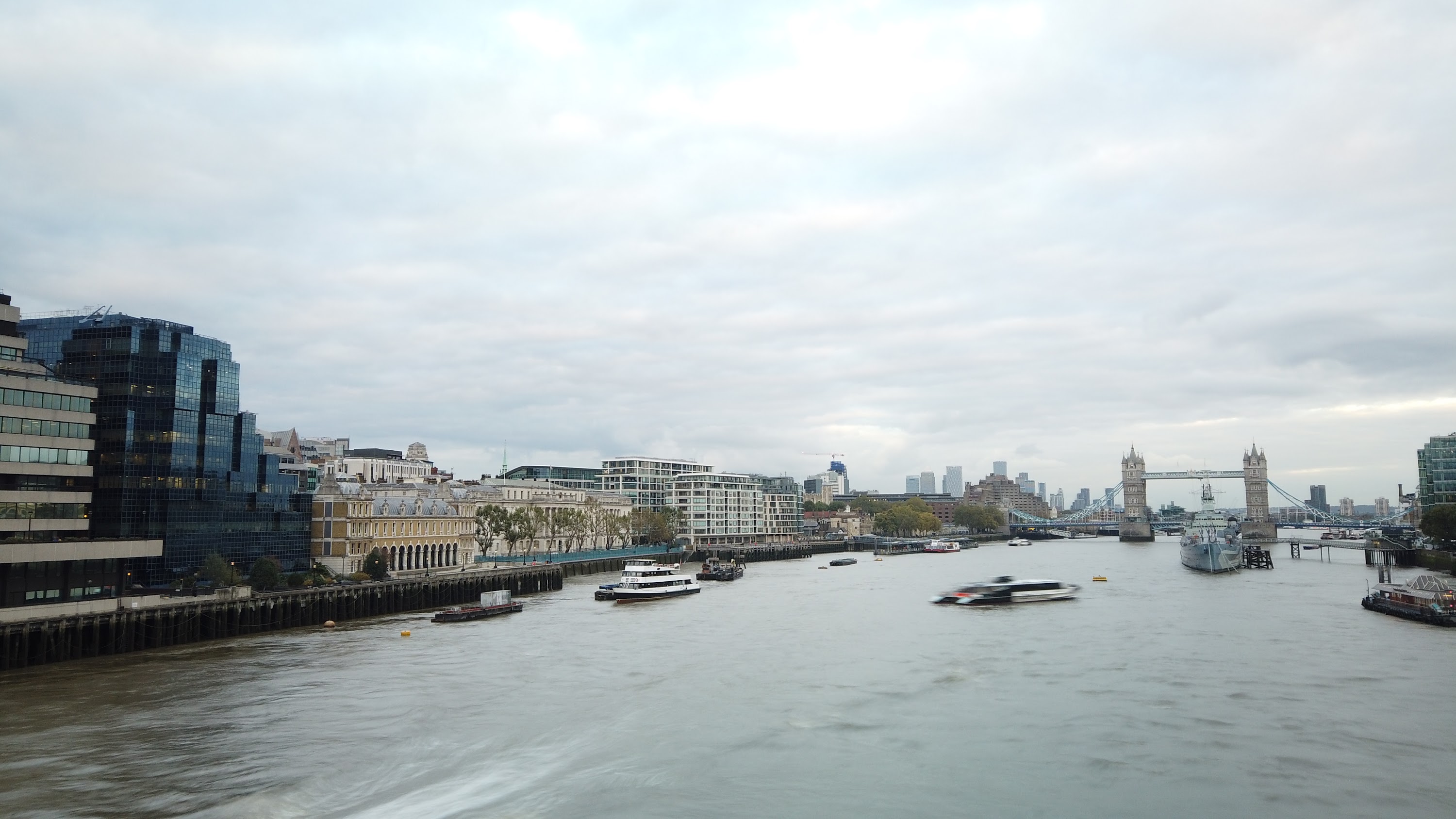 River Thames Looking East Toward Tower Bridge, London