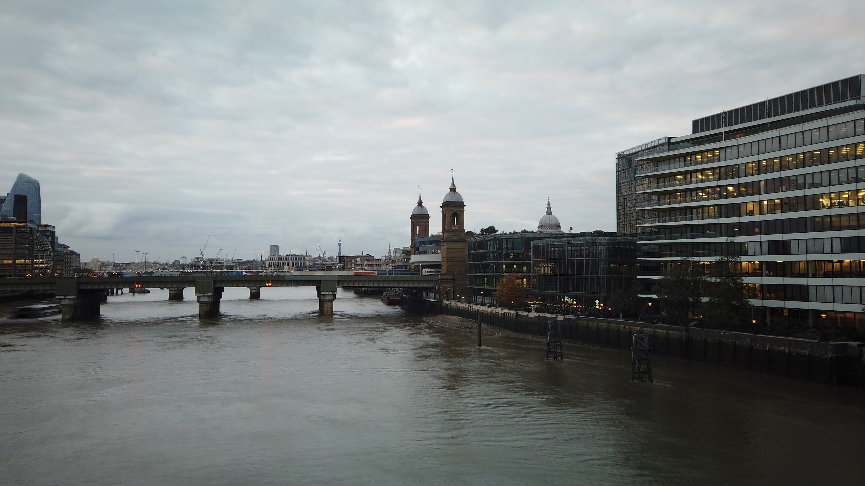 River Thames and Cannon Street Railway Bridge, London