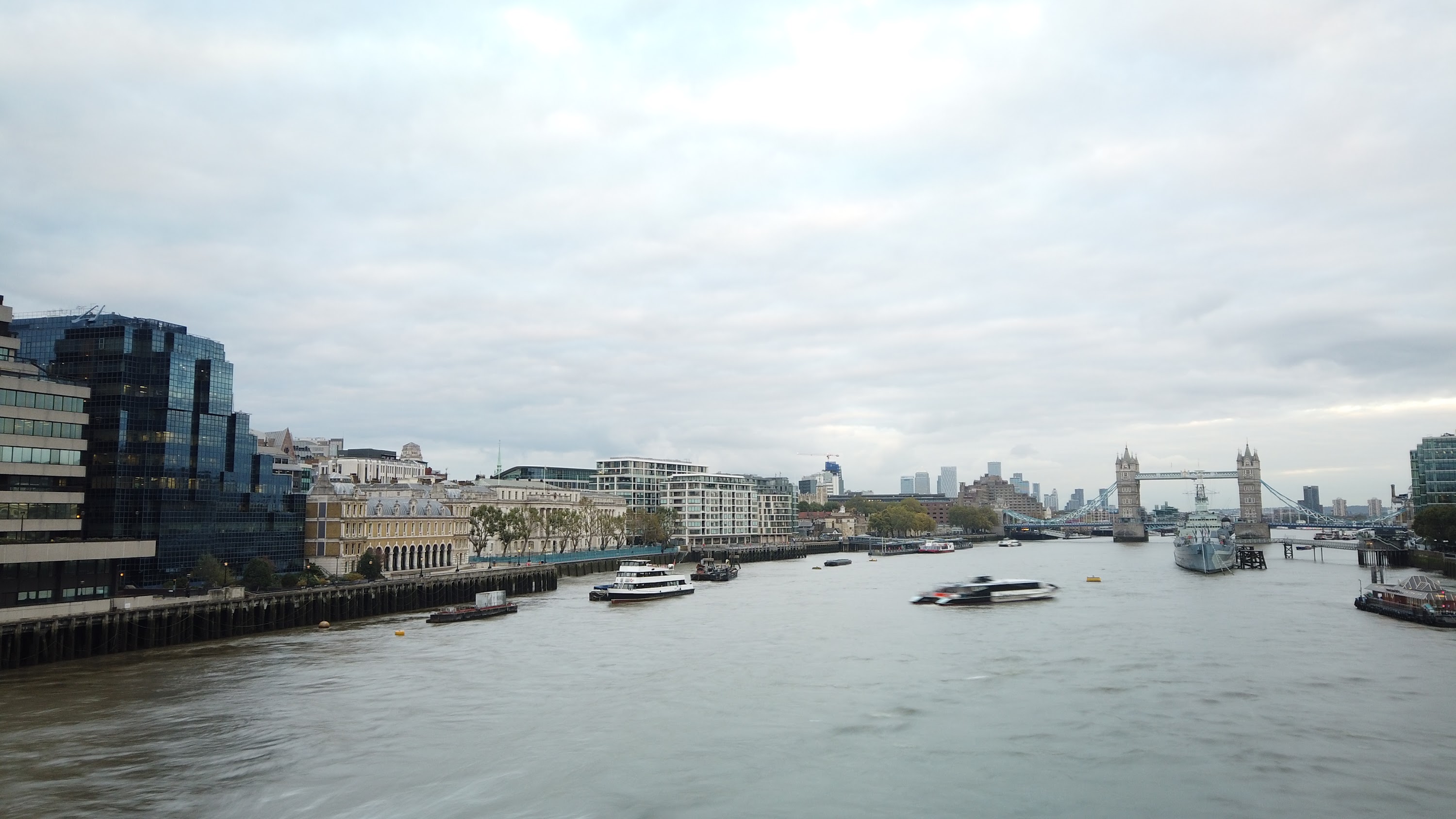 River Thames Looking East Toward Tower Bridge, London