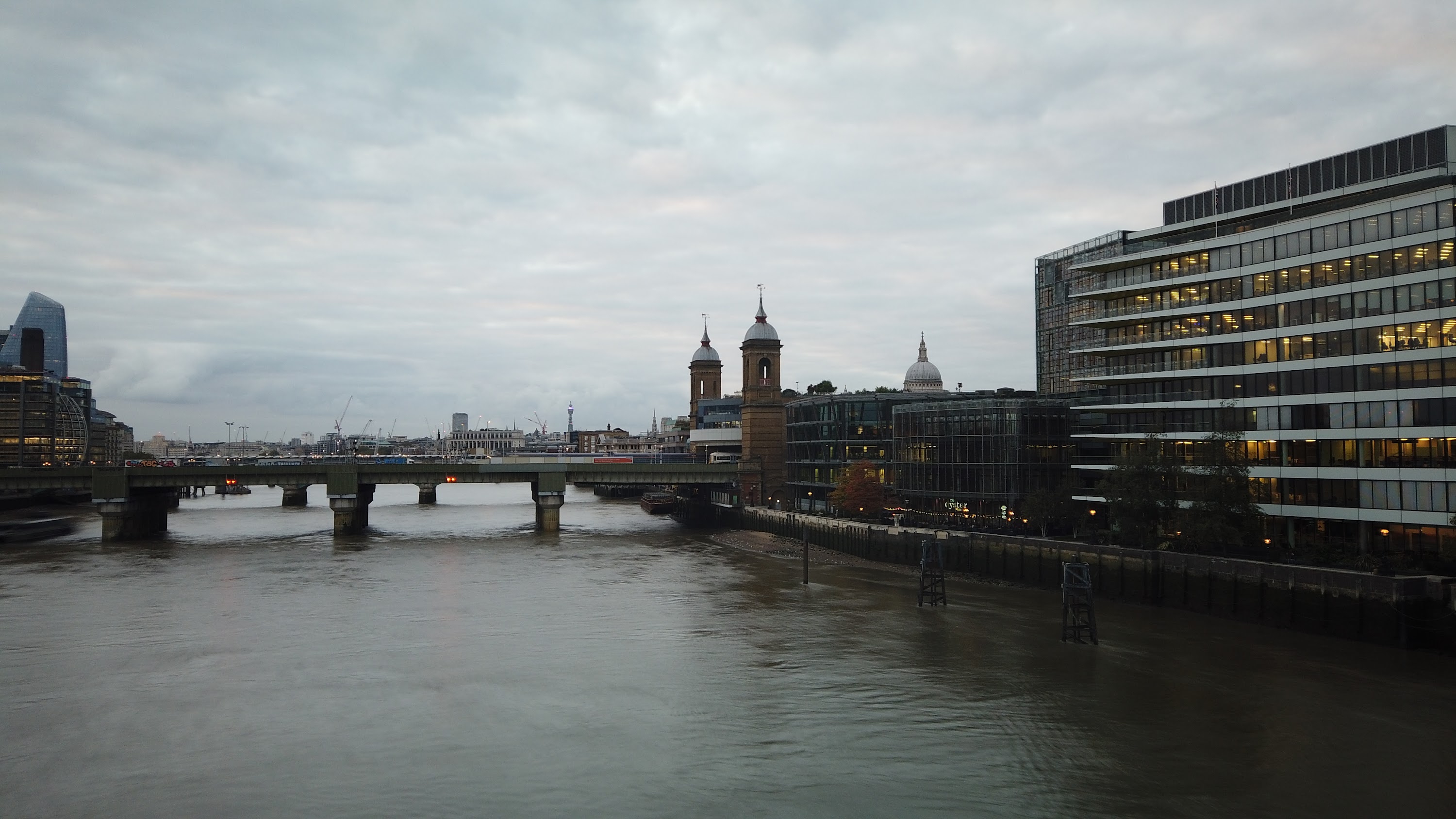 River Thames and Cannon Street Railway Bridge, London