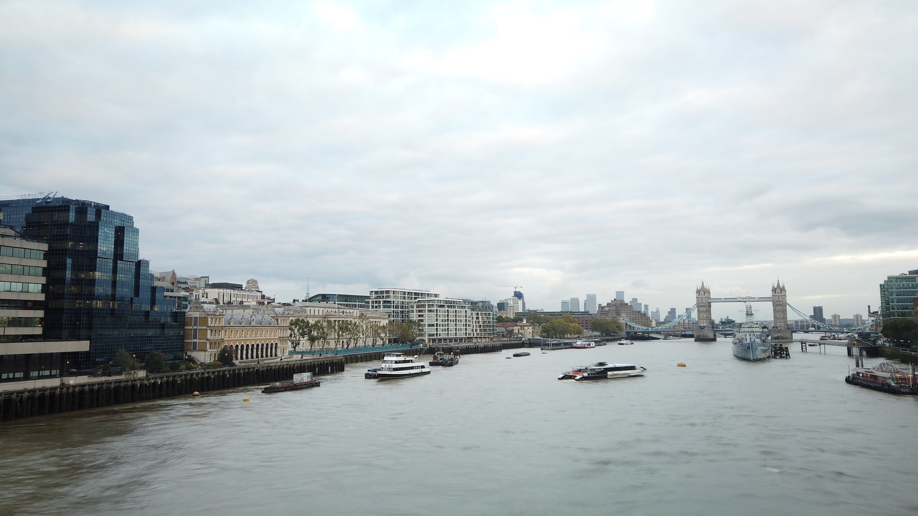 River Thames Looking East Toward Tower Bridge, London