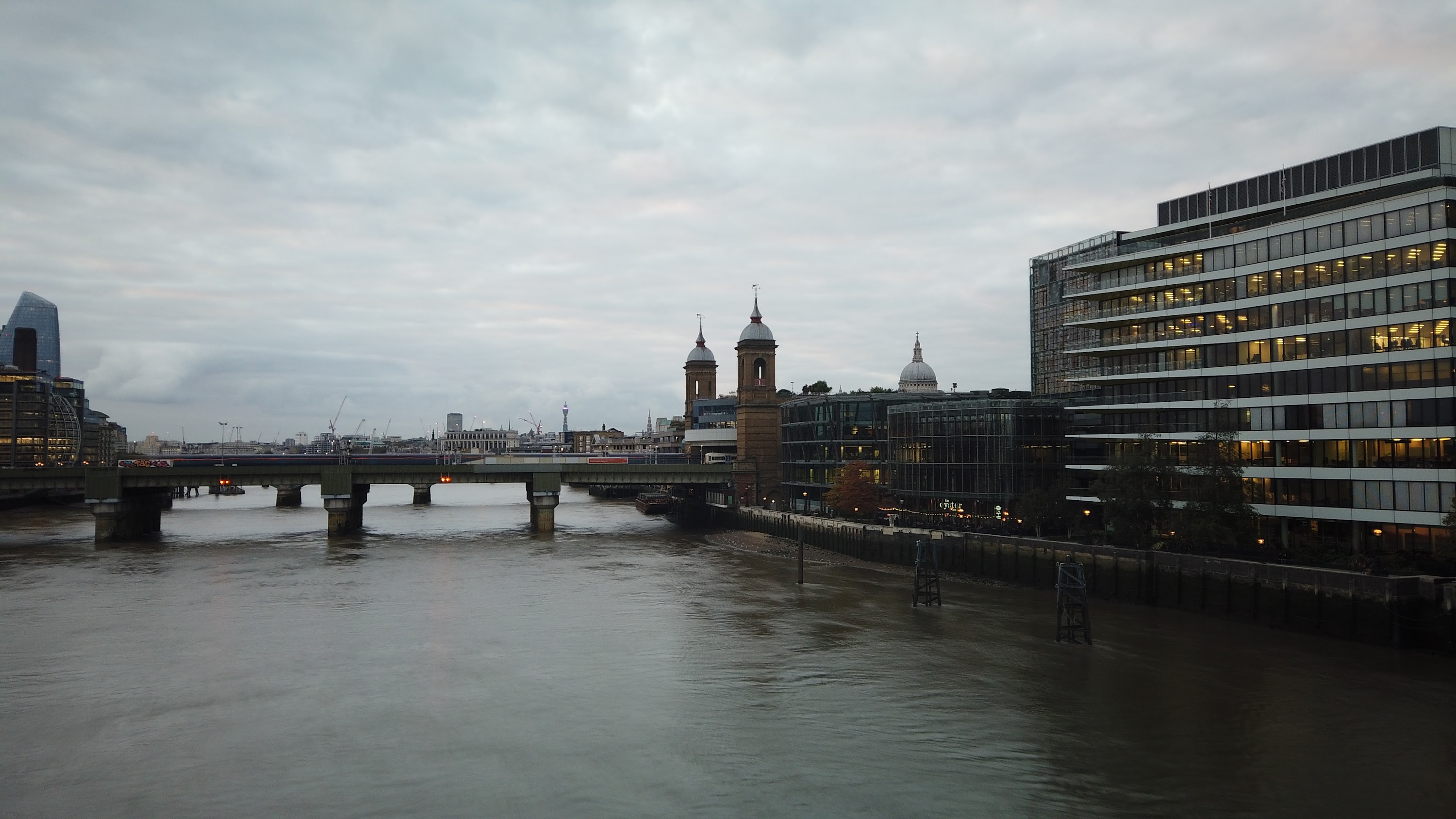 River Thames and Cannon Street Railway Bridge, London