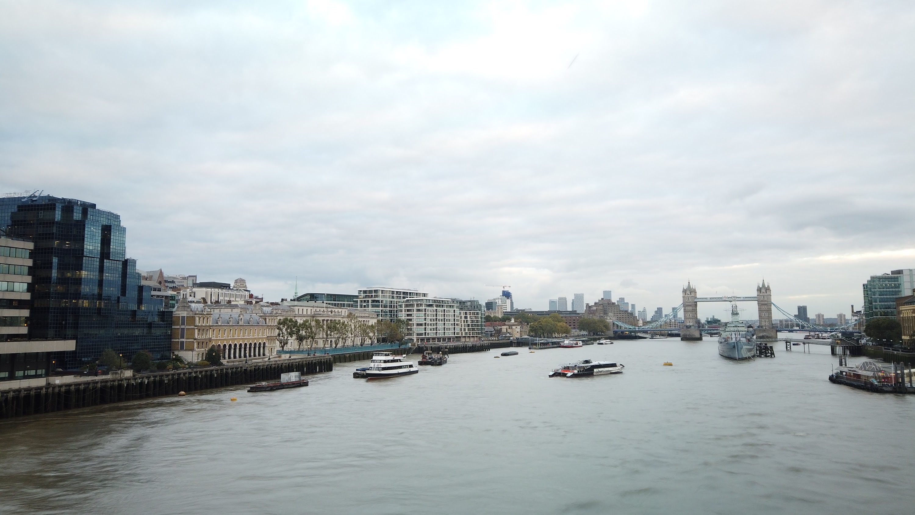 River Thames Looking East Toward Tower Bridge, London
