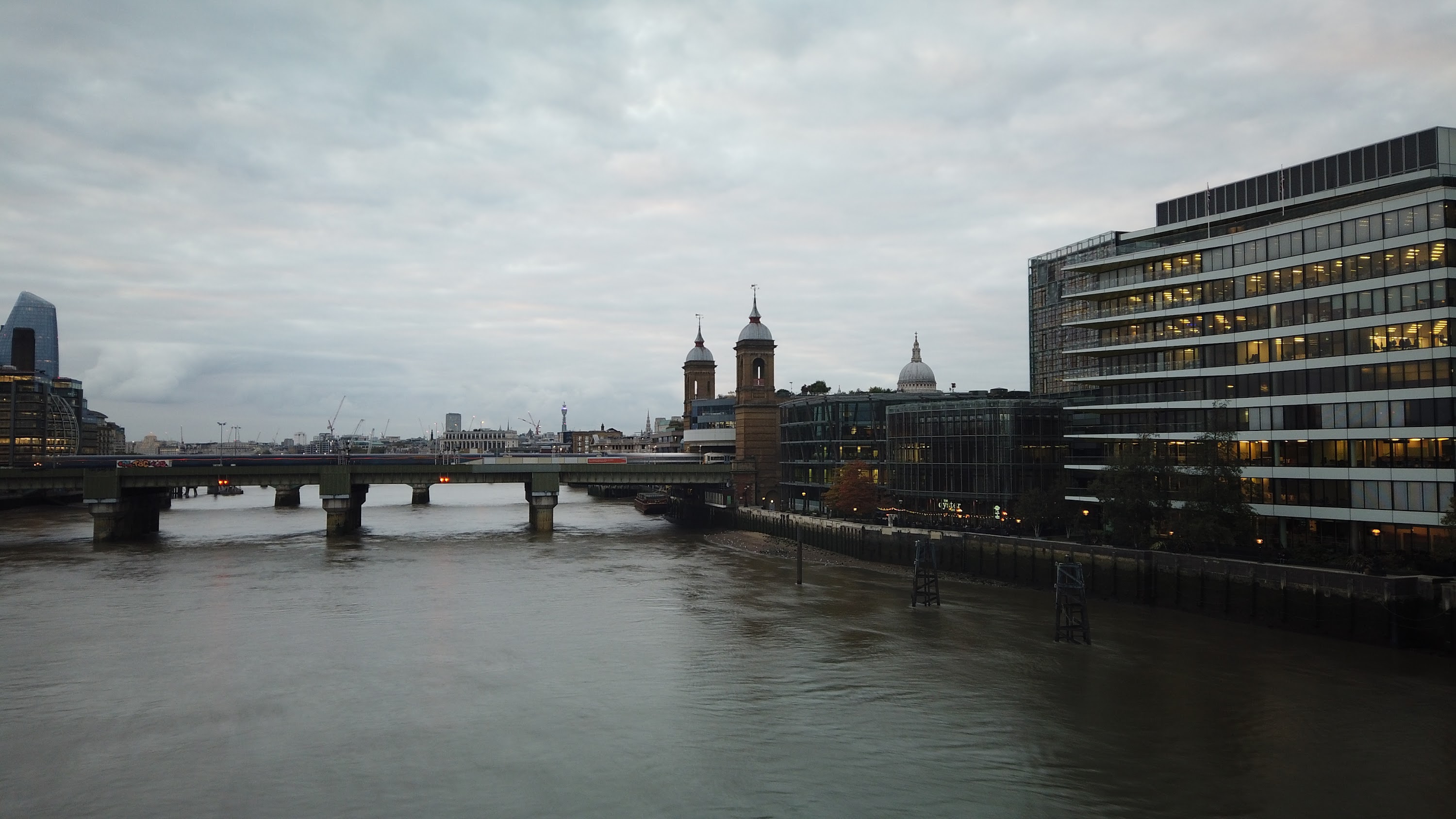 River Thames and Cannon Street Railway Bridge, London