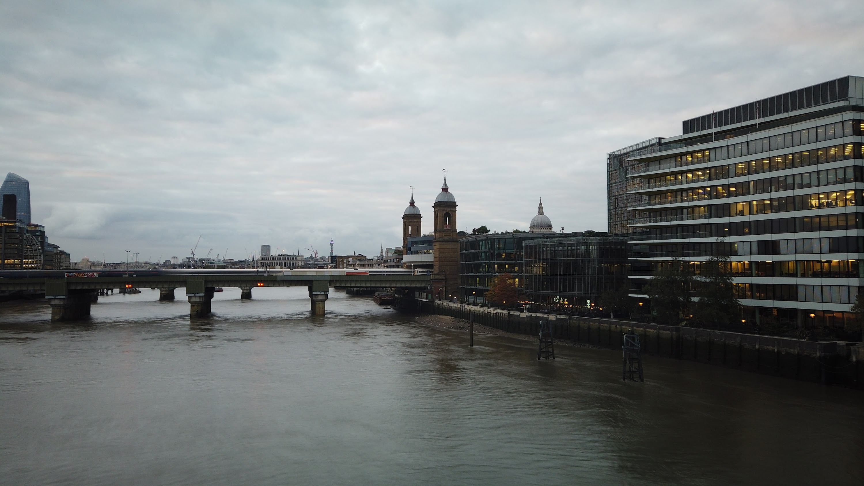 River Thames and Cannon Street Railway Bridge, London