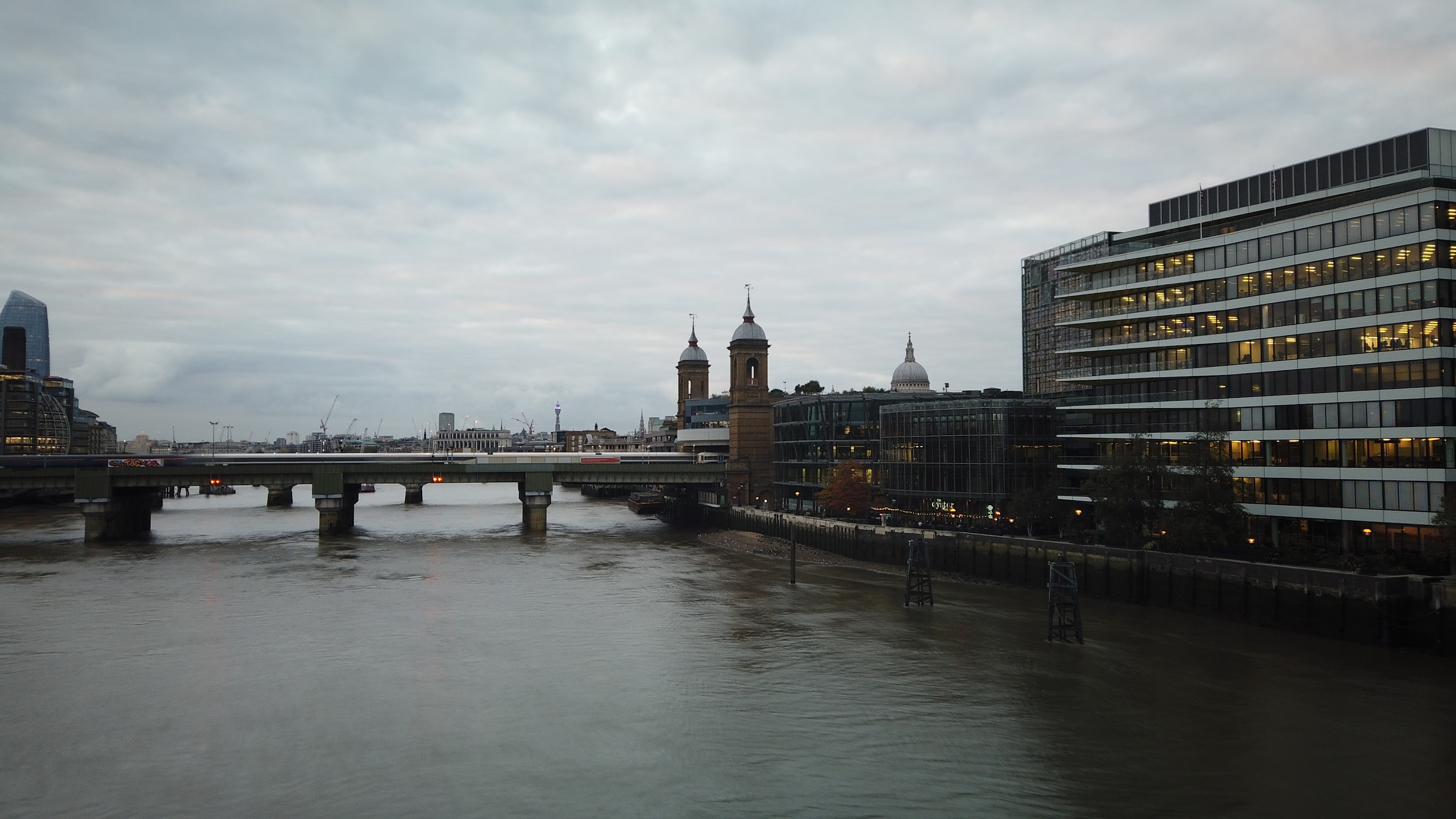 River Thames and Cannon Street Railway Bridge, London