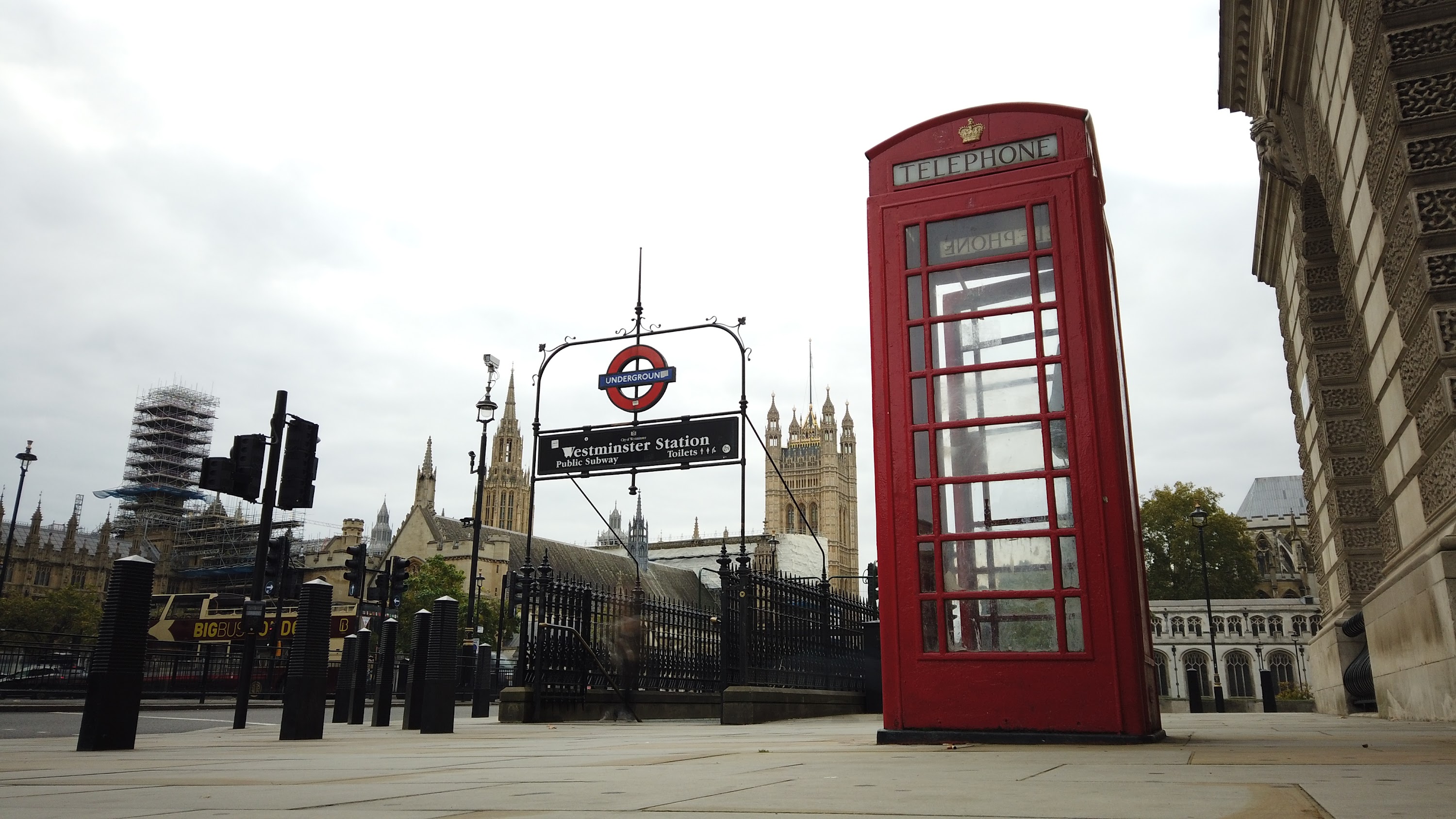 Red Telephone Box at Westminster Station, London