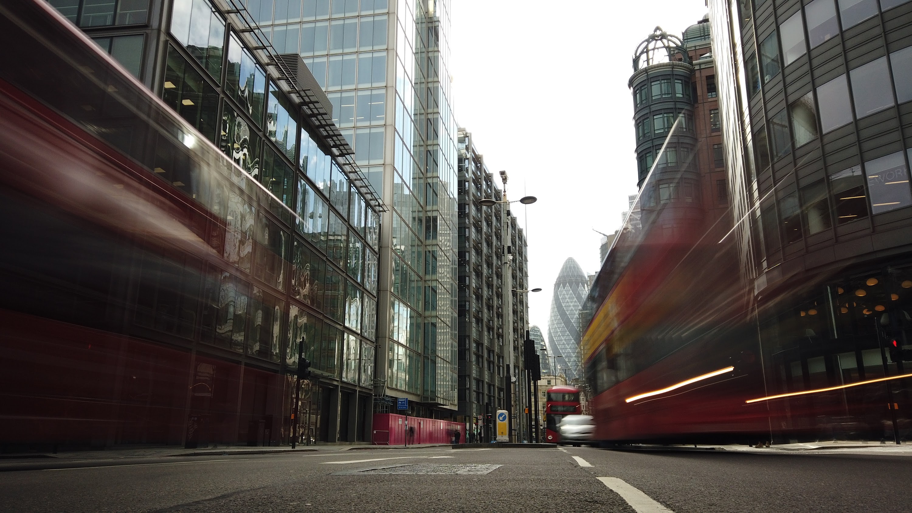 City of London Financial District Street View with The Gherkin