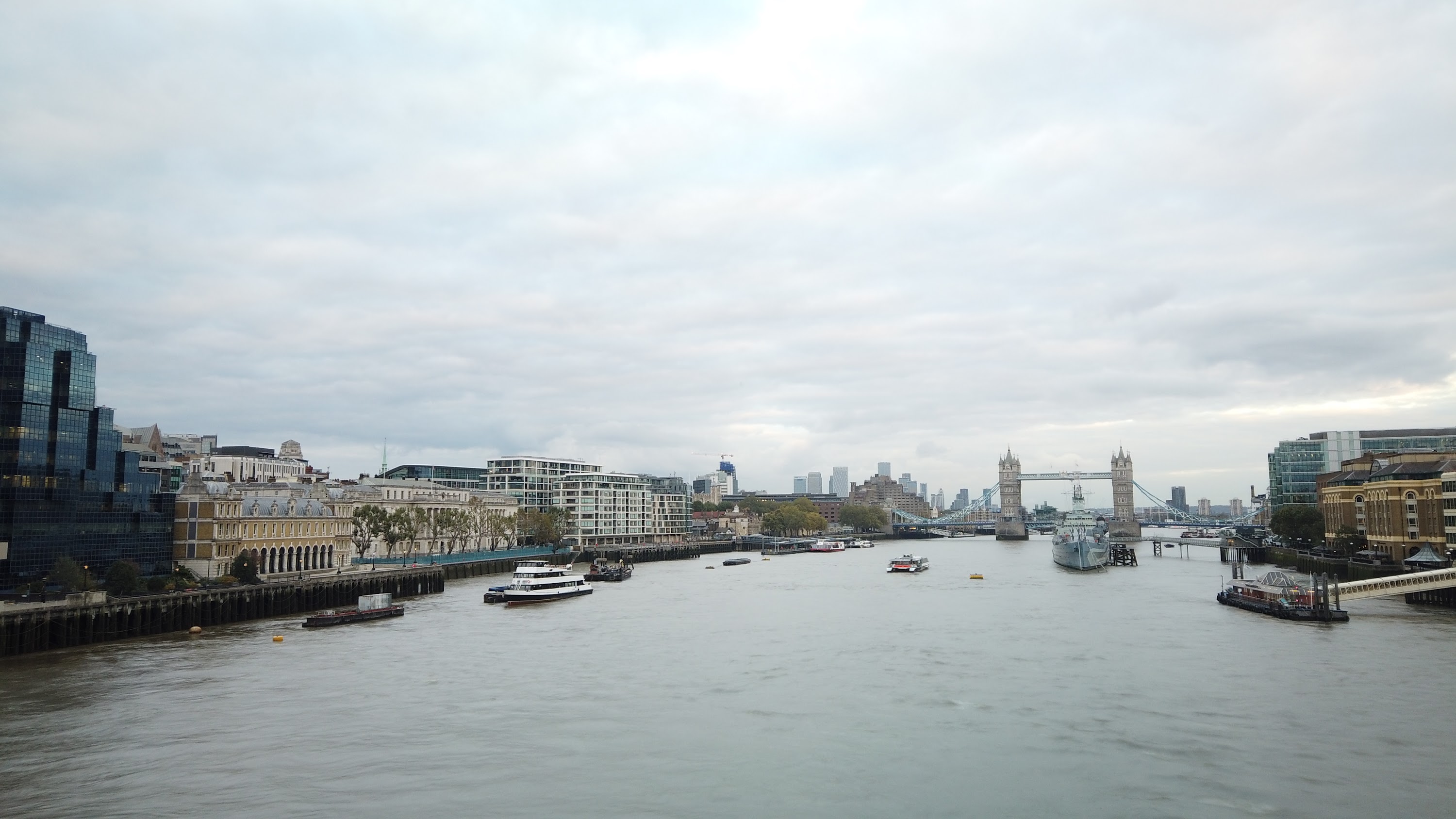 River Thames Looking East Toward Tower Bridge, London