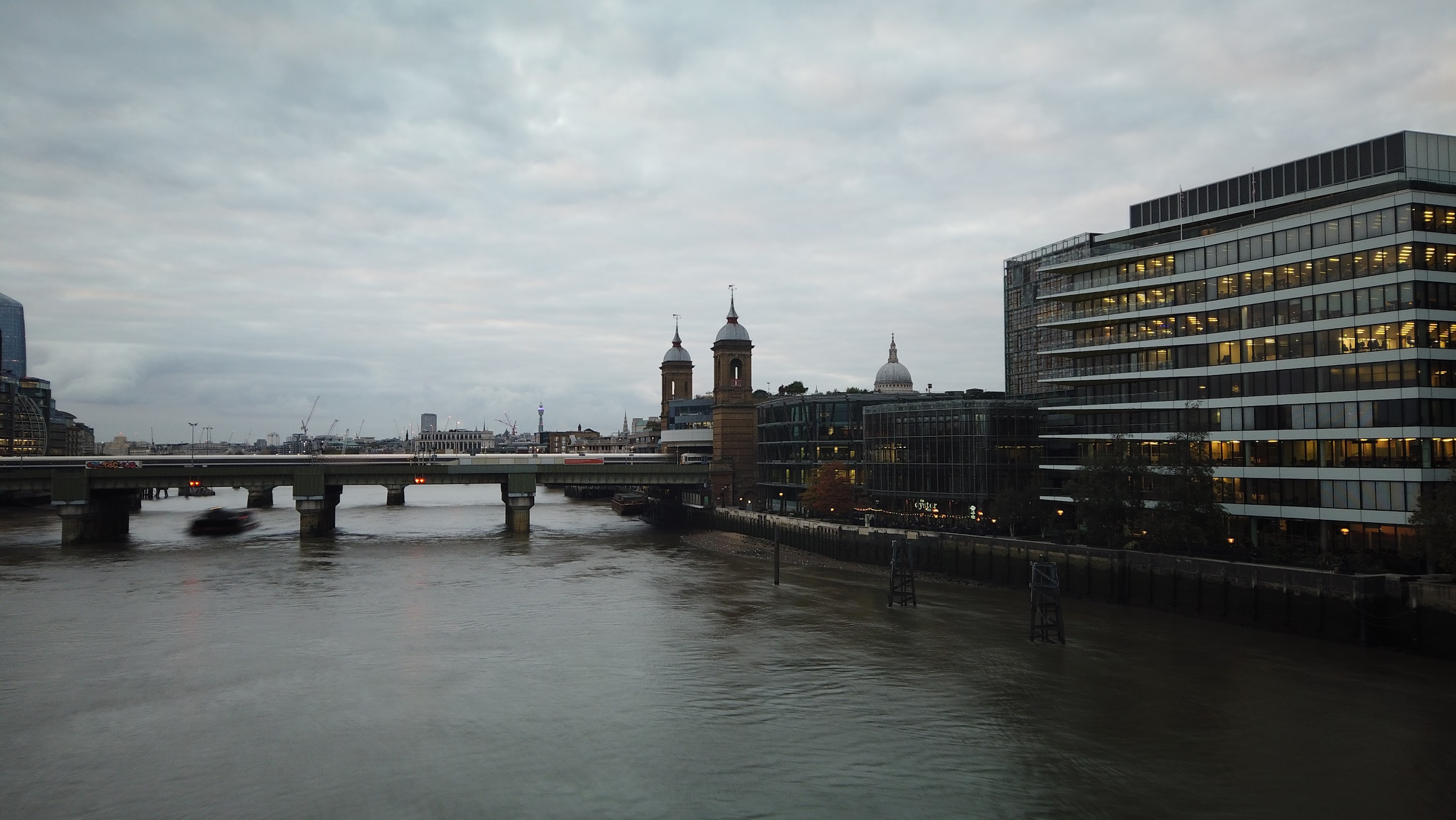 River Thames and Cannon Street Railway Bridge, London