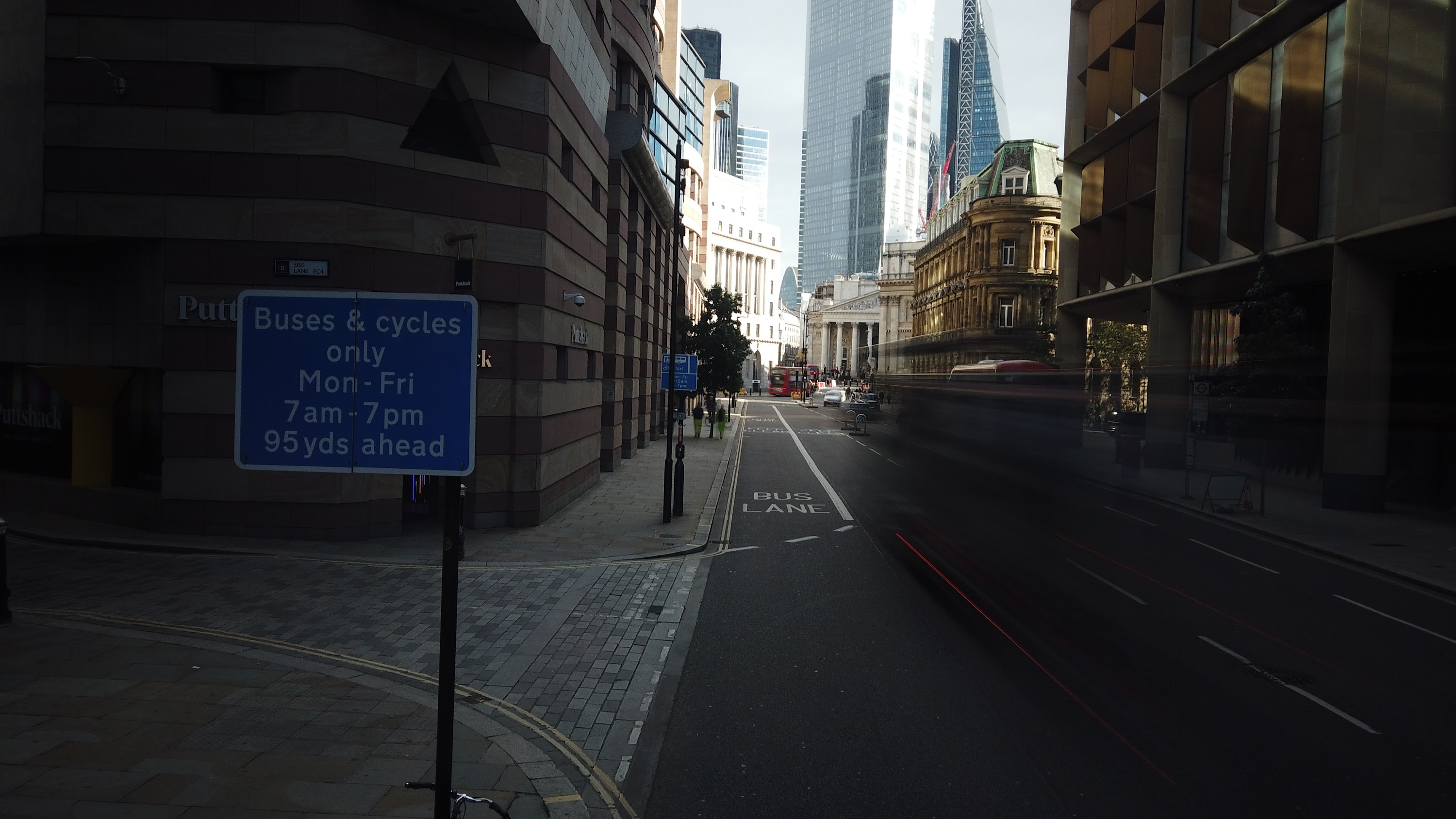 City of London Bus Lane — Buses & Cycles Only Sign