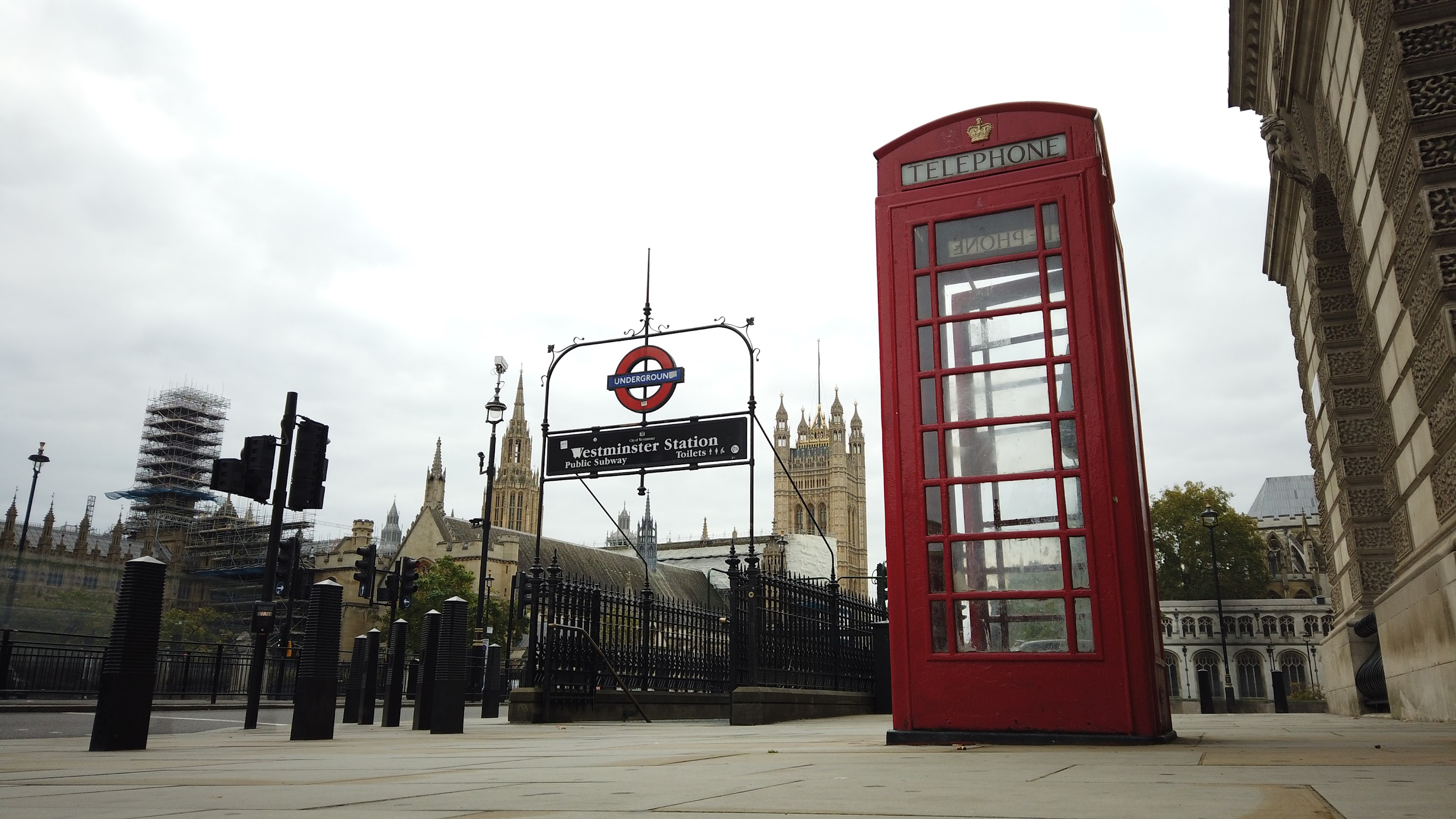 Red Telephone Box at Westminster Station, London