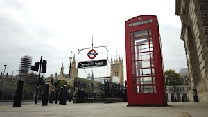 Red Telephone Box at Westminster Station, London
