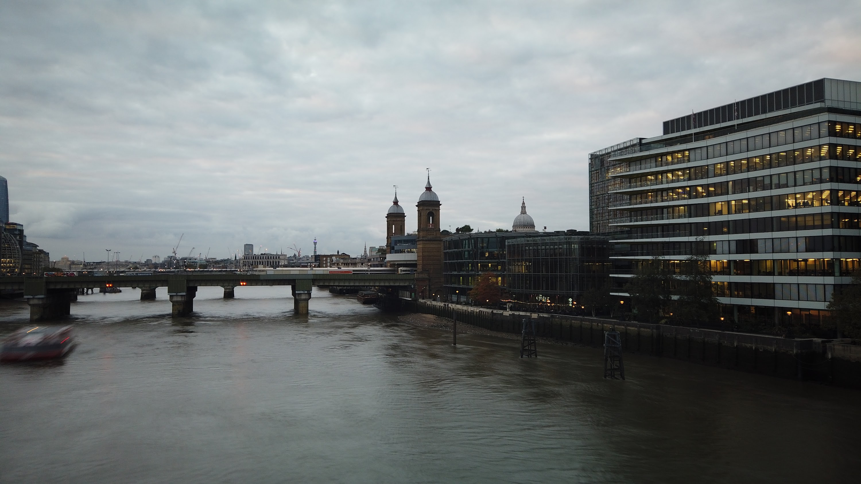 River Thames and Cannon Street Railway Bridge, London