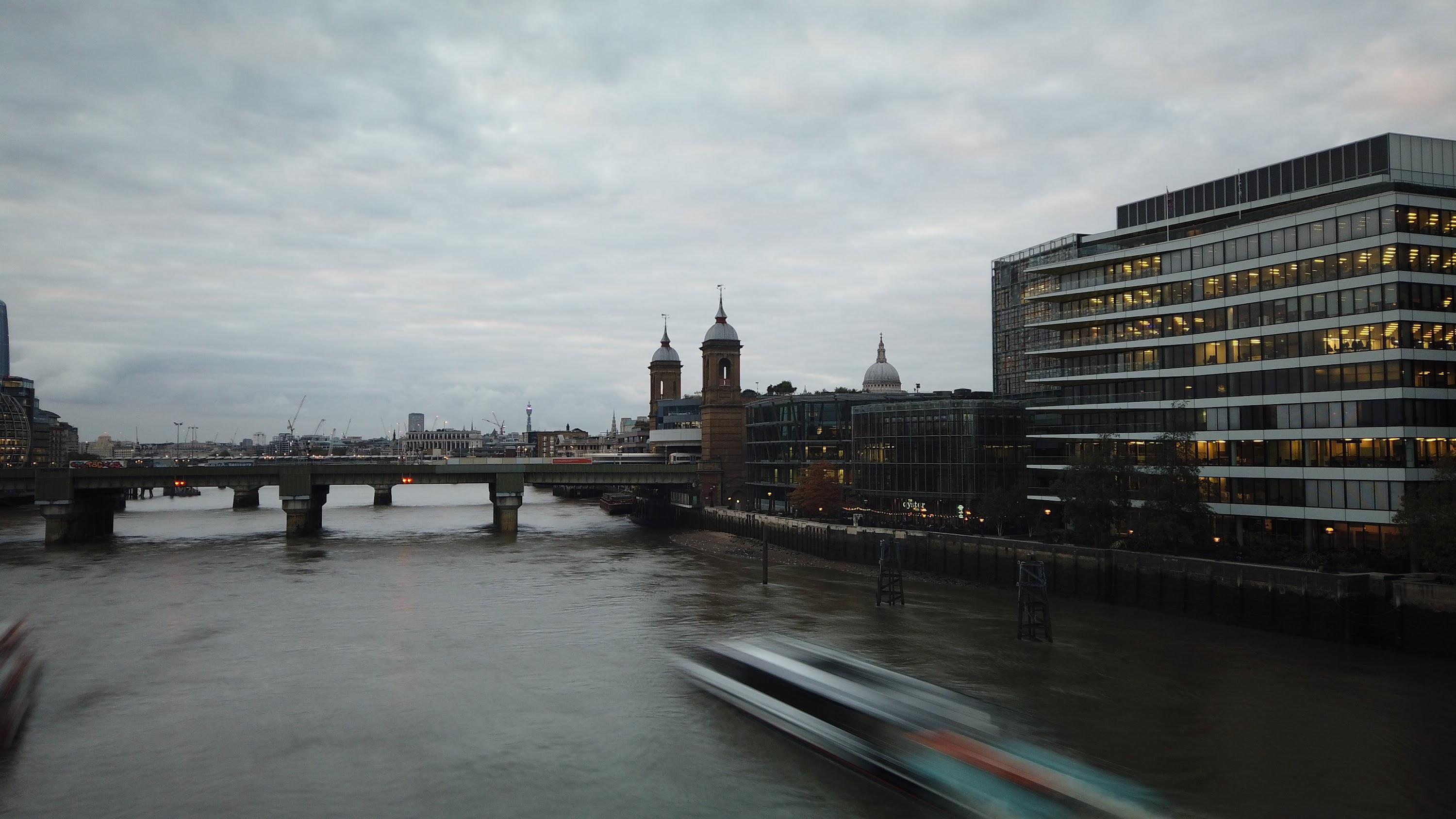 River Thames and Cannon Street Railway Bridge, London