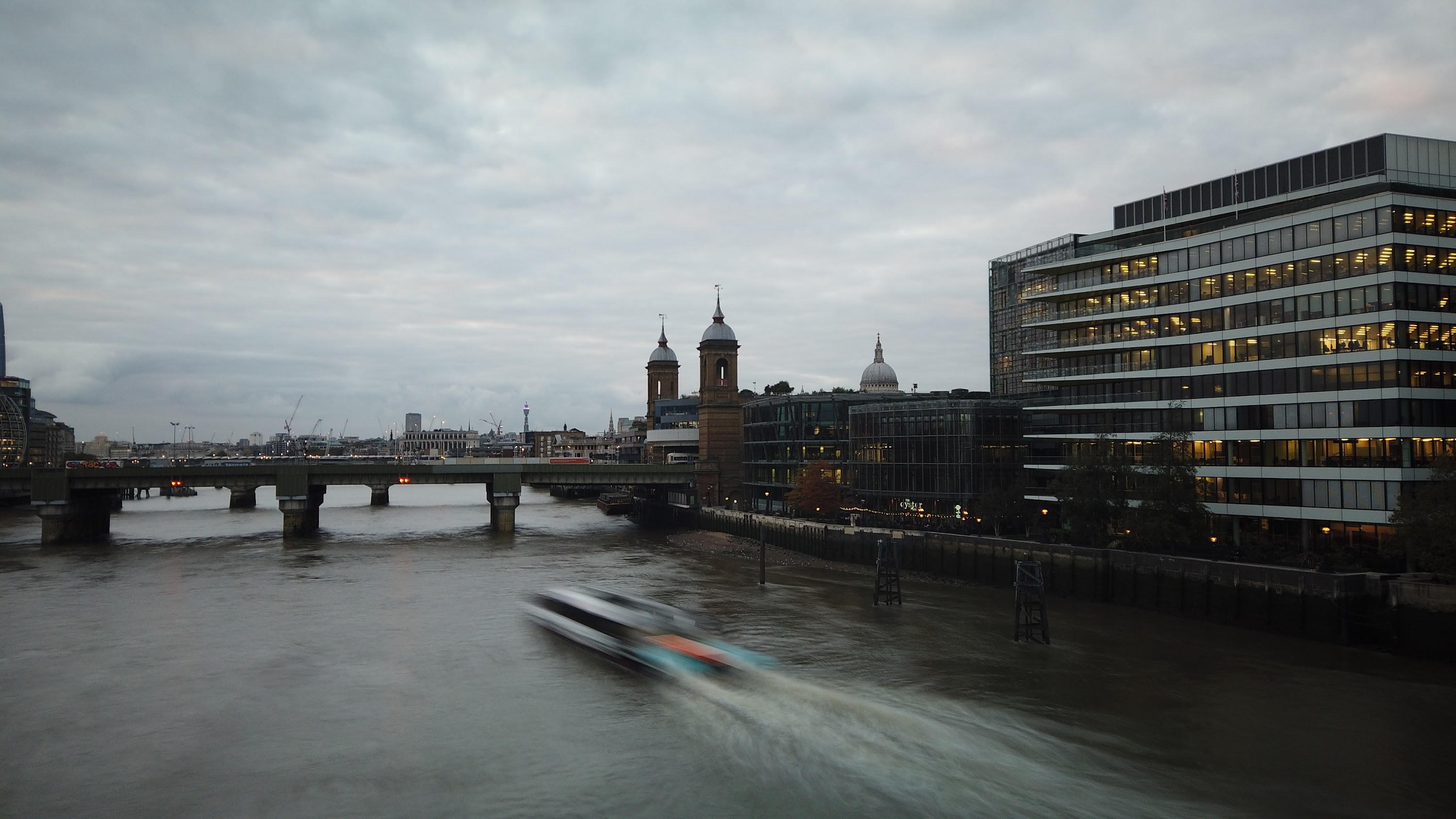 River Thames and Cannon Street Railway Bridge, London