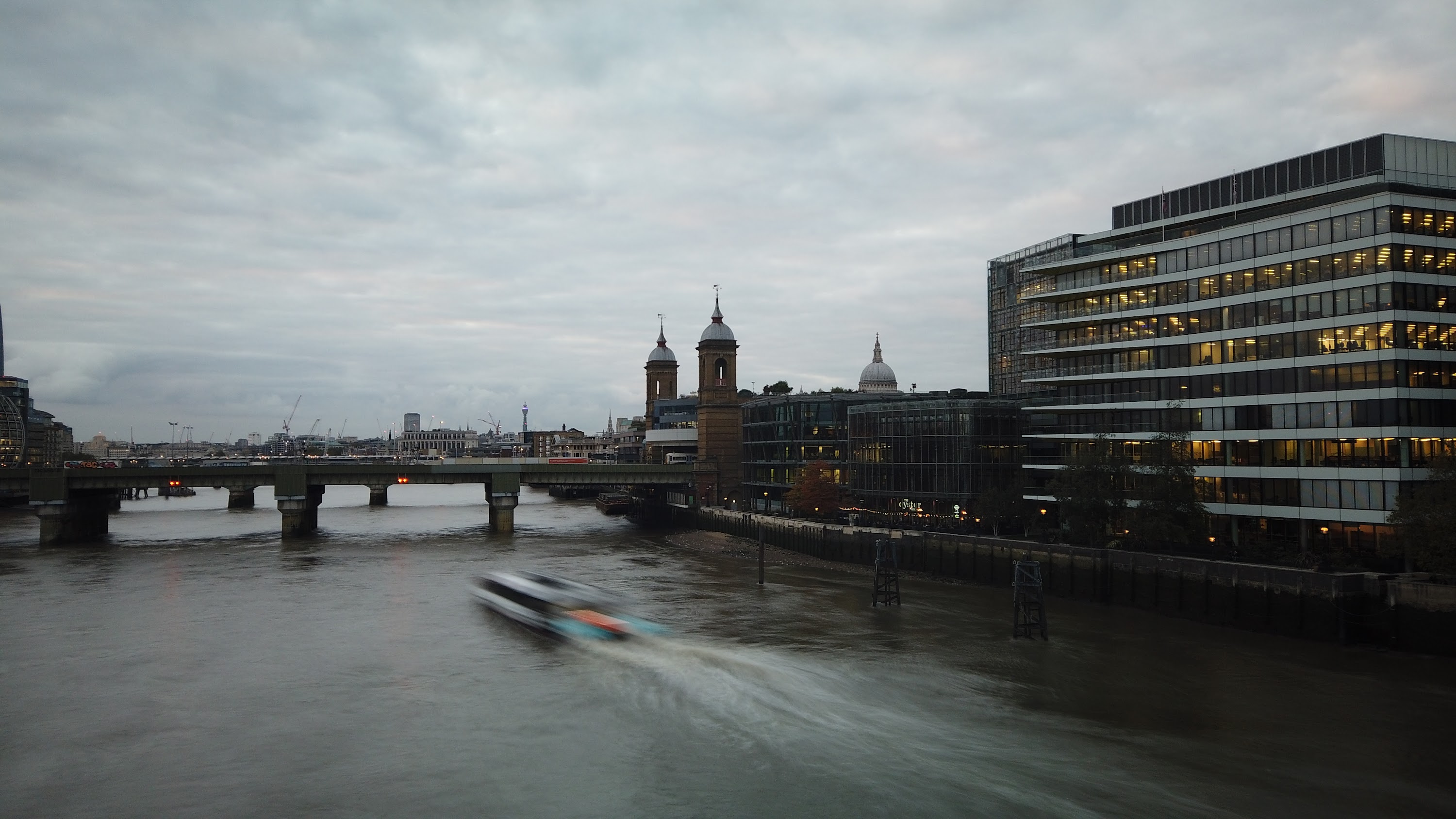 River Thames and Cannon Street Railway Bridge, London