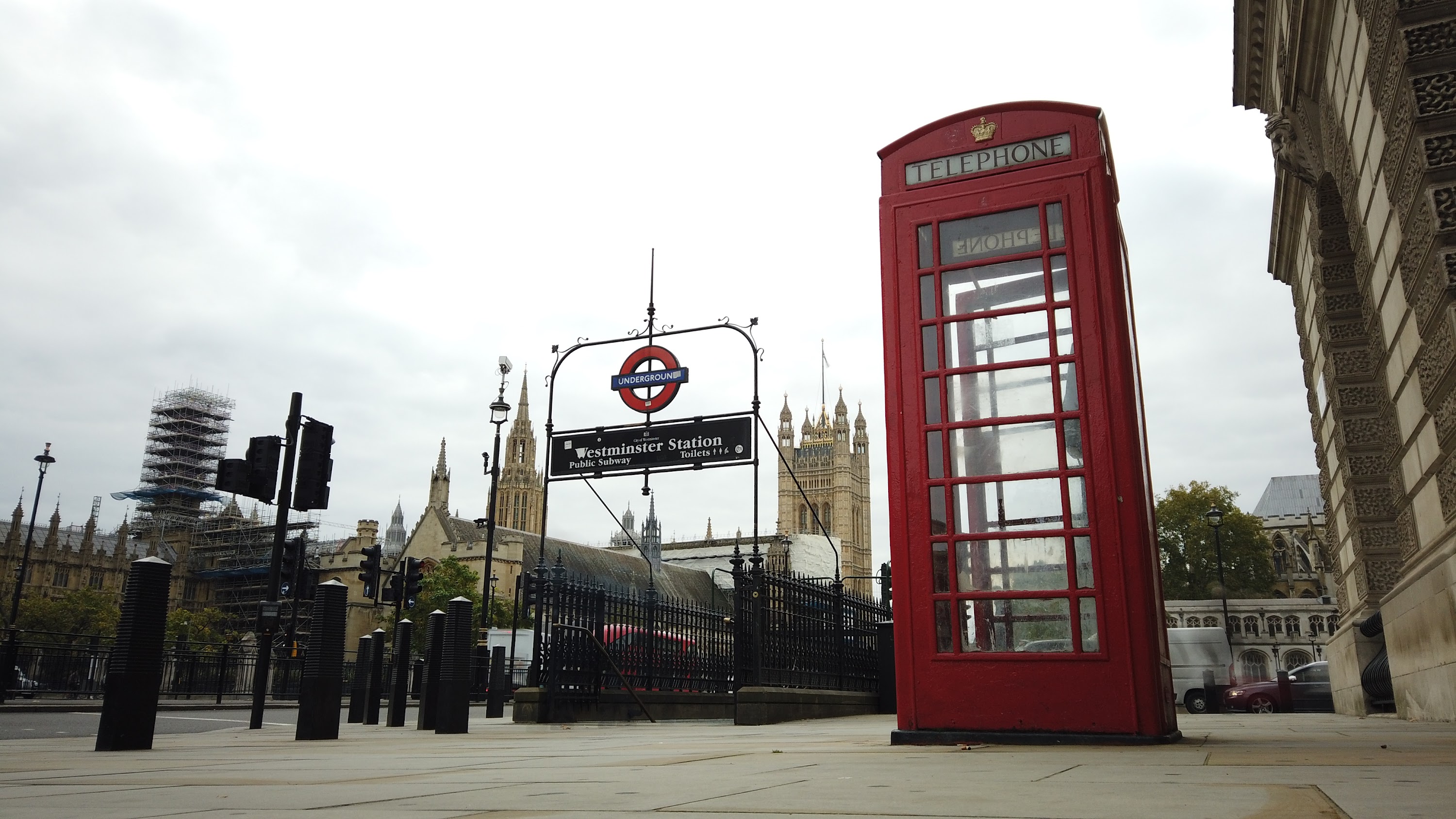 Red Telephone Box at Westminster Station, London