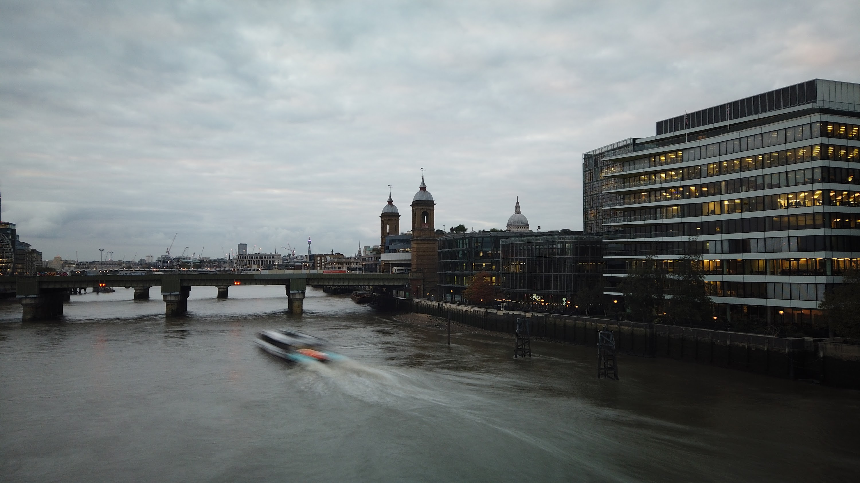 River Thames and Cannon Street Railway Bridge, London