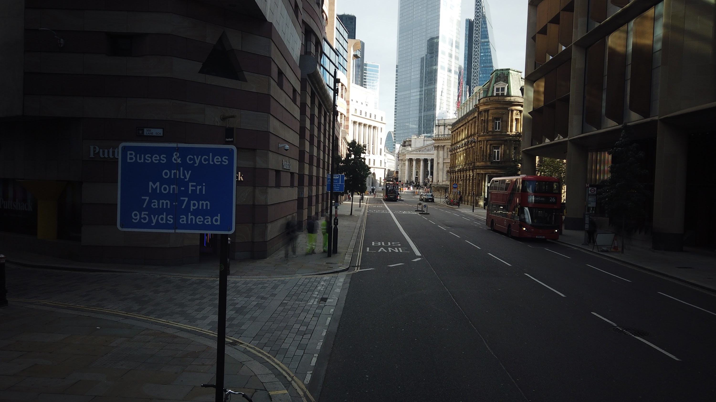 City of London Bus Lane — Buses & Cycles Only Sign