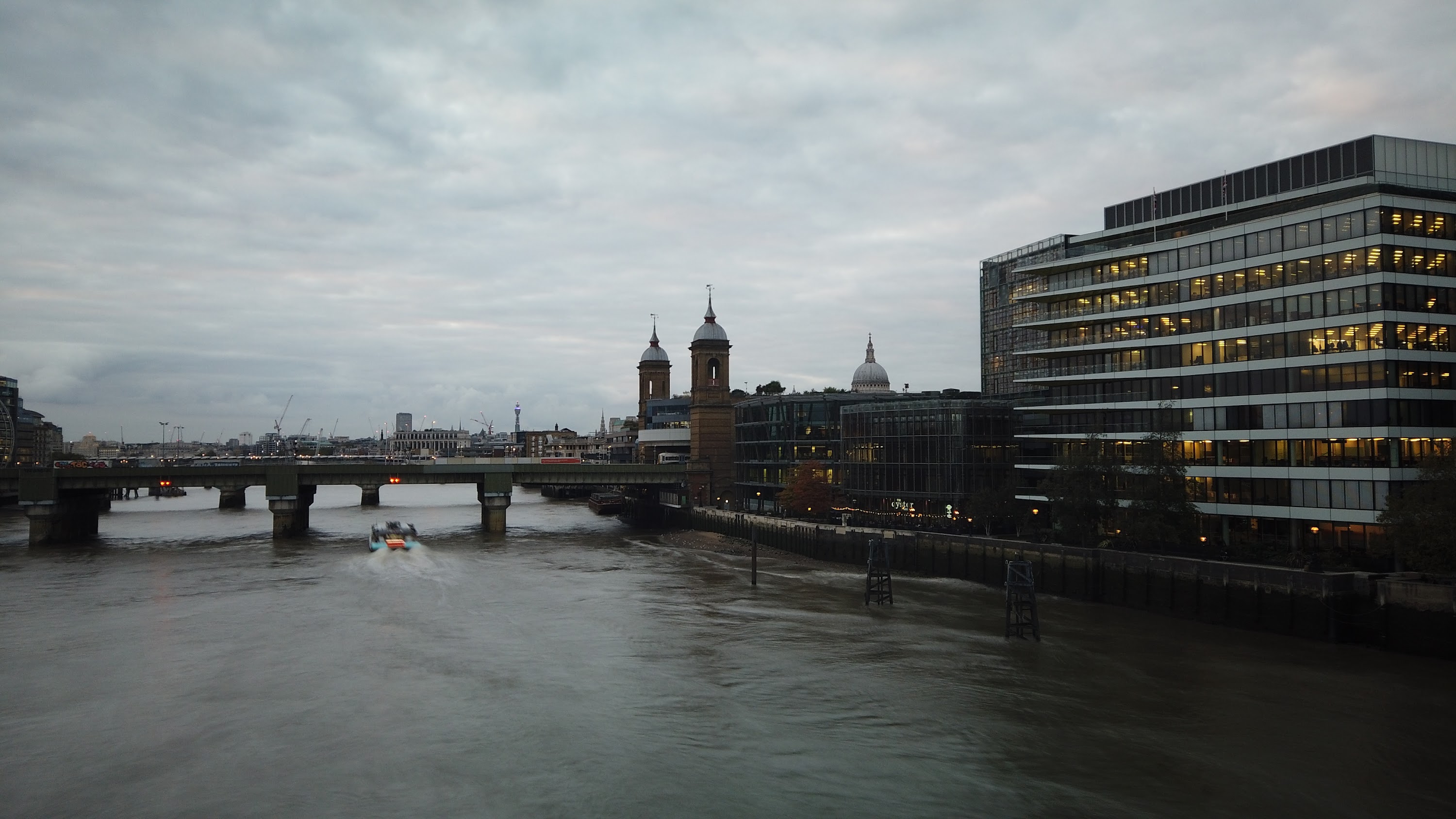 River Thames and Cannon Street Railway Bridge, London
