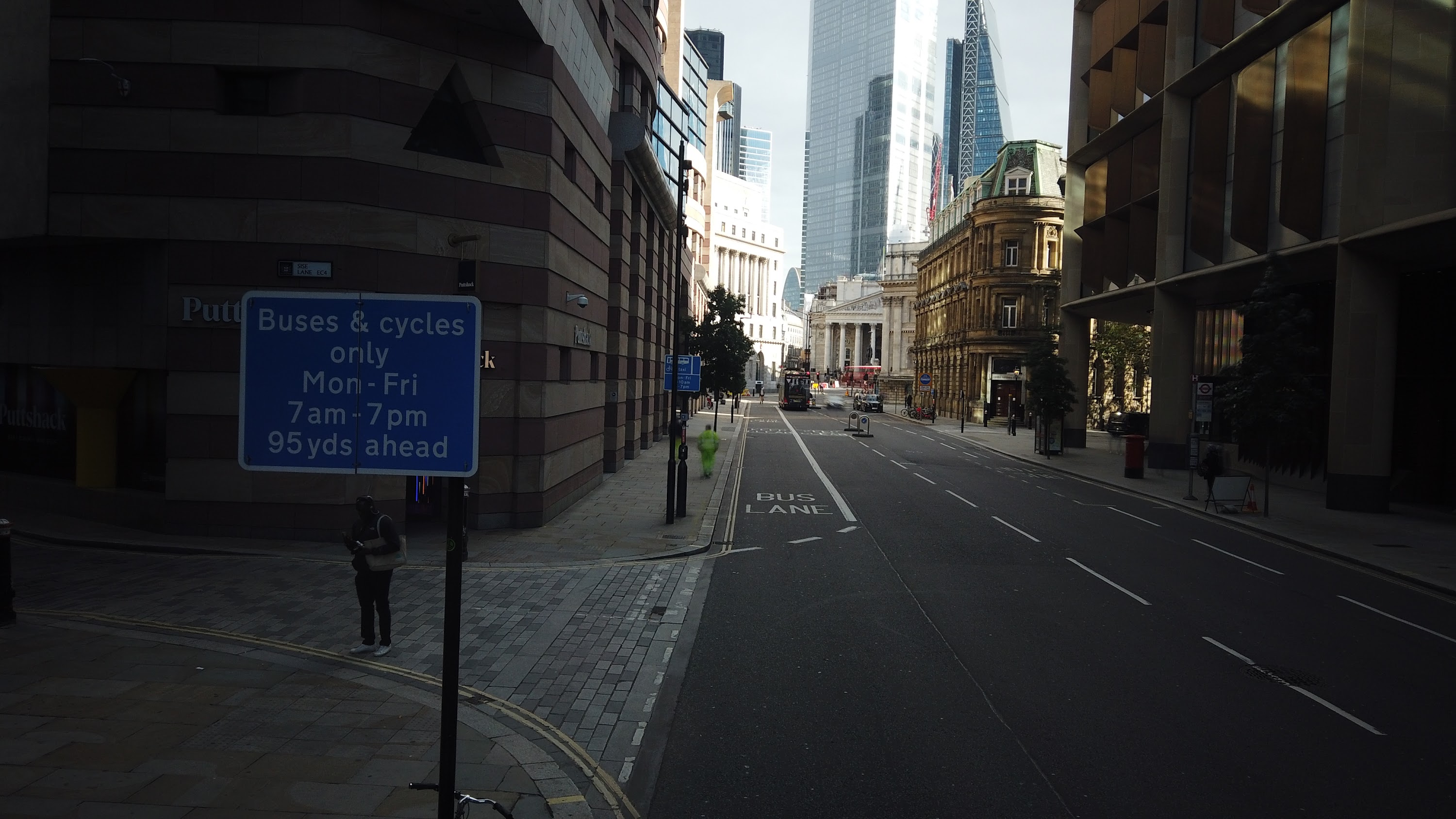 City of London Bus Lane — Buses & Cycles Only Sign