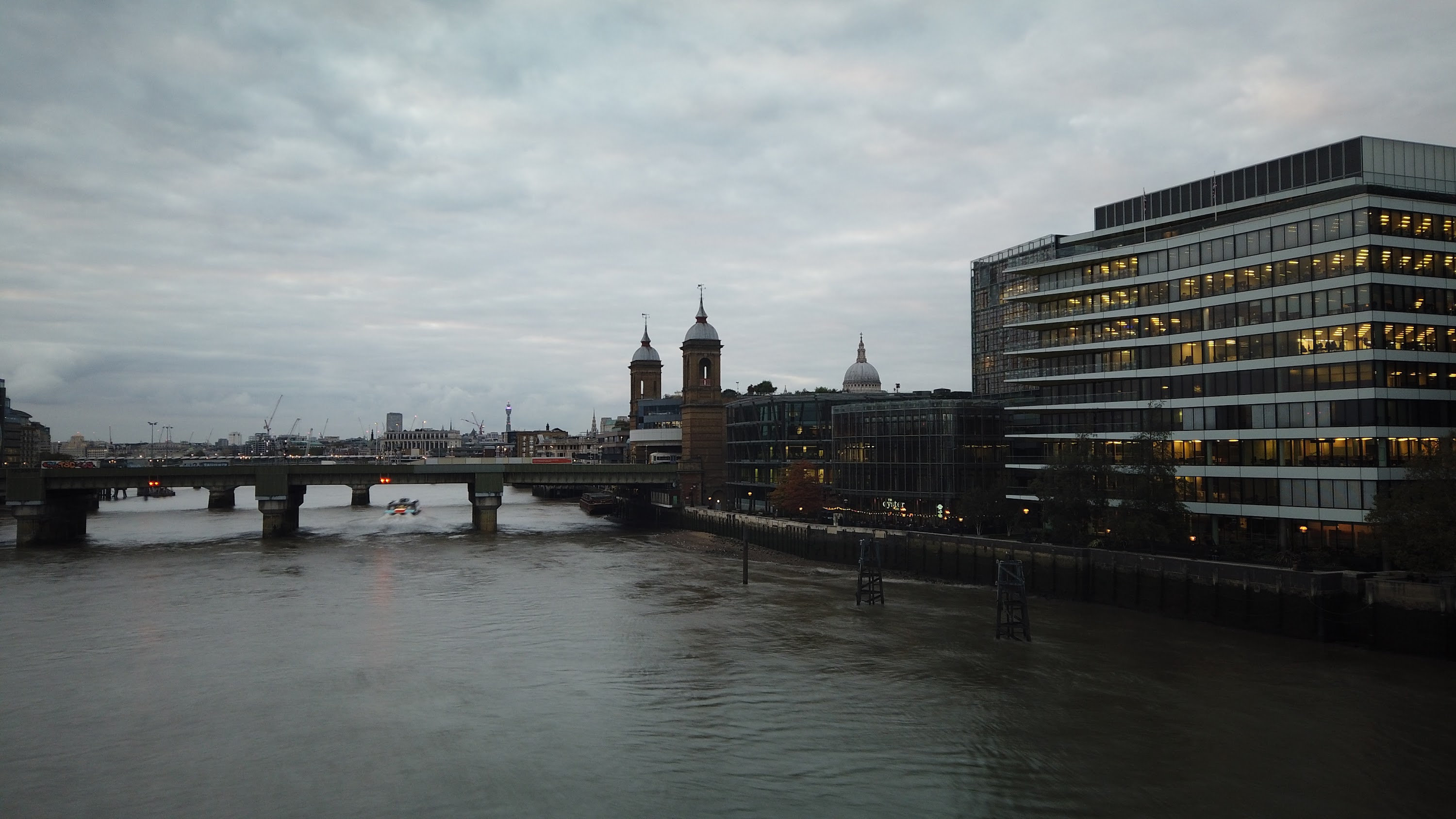 River Thames and Cannon Street Railway Bridge, London