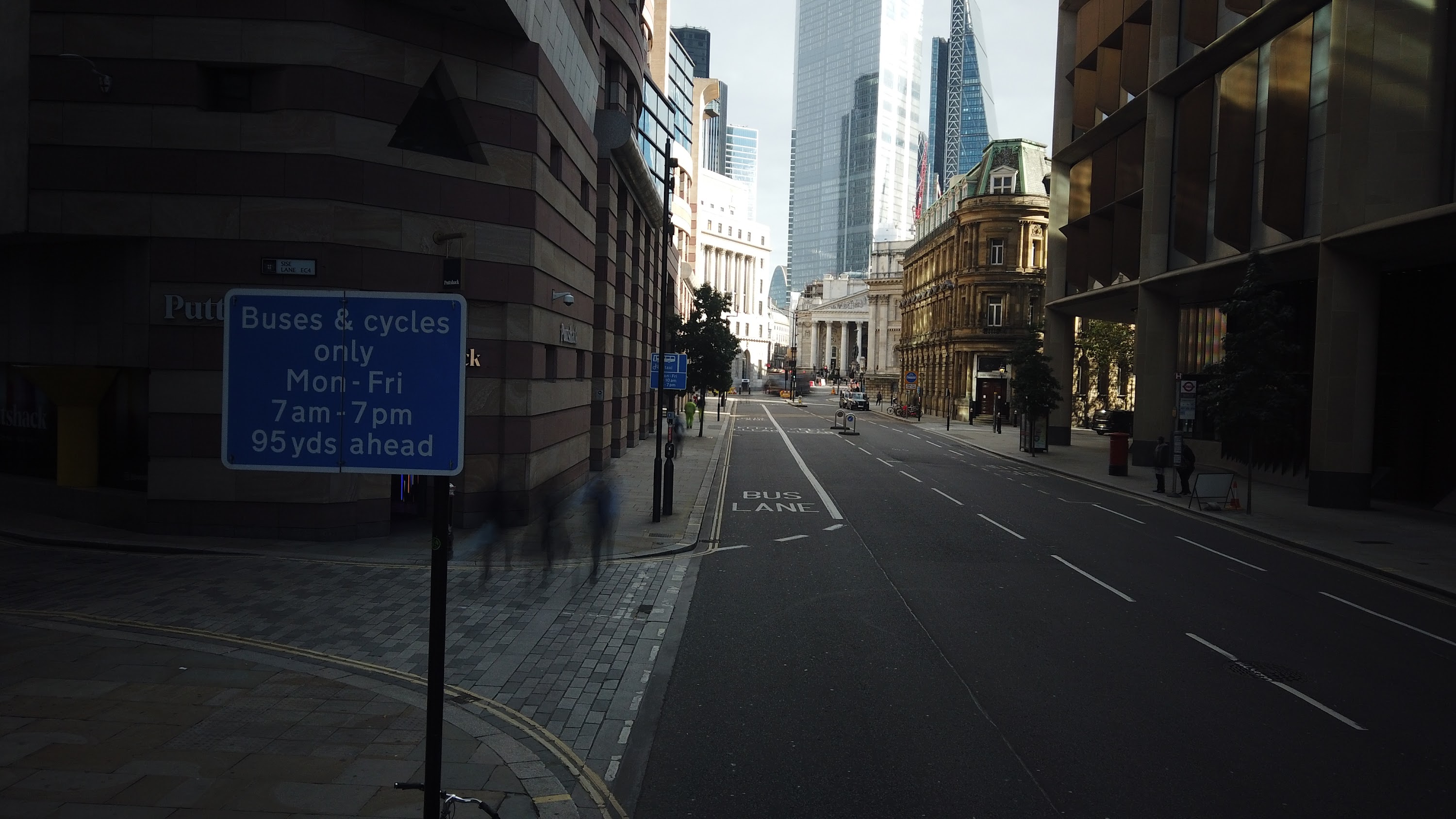 City of London Bus Lane — Buses & Cycles Only Sign