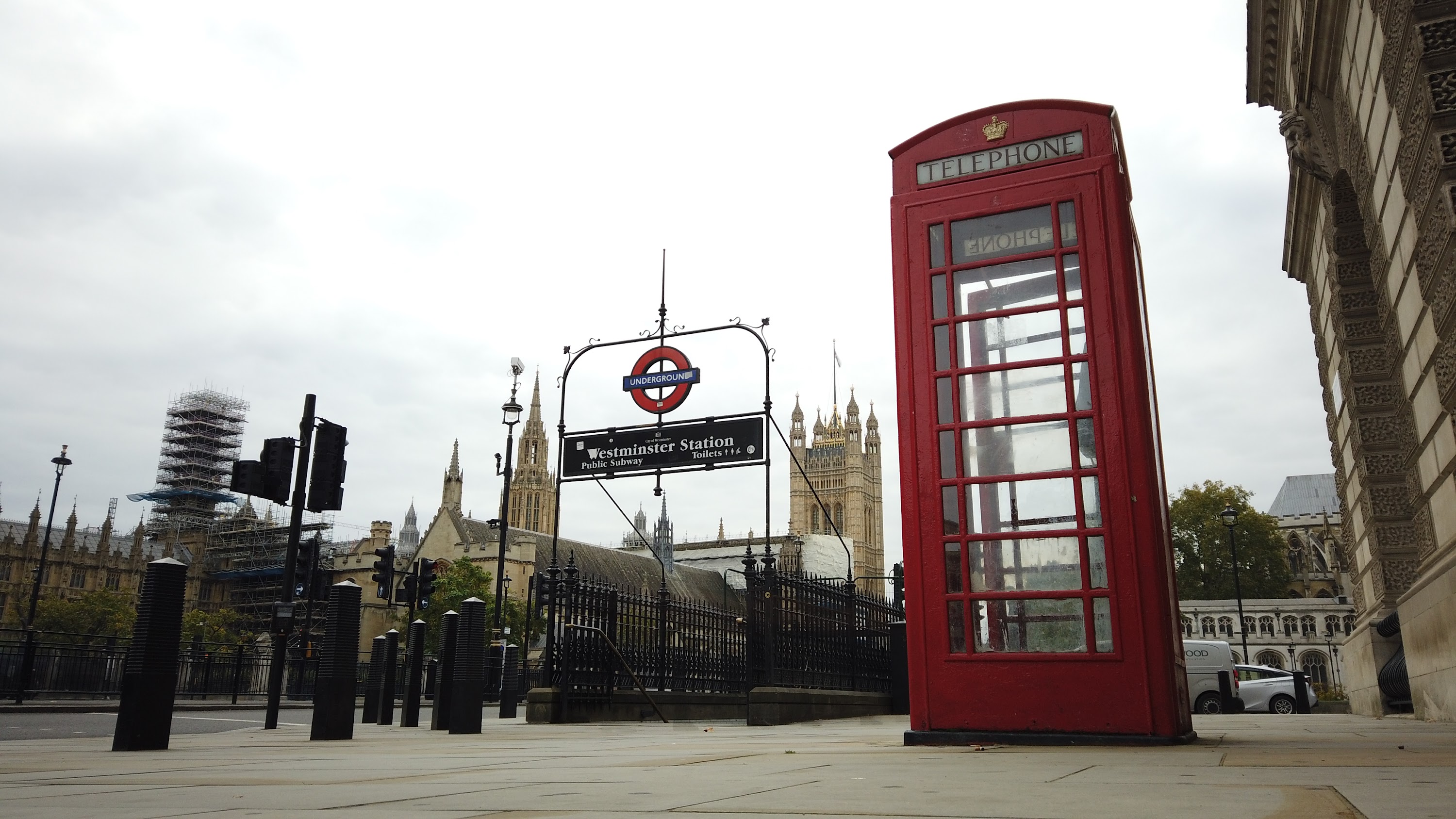 Red Telephone Box at Westminster Station, London