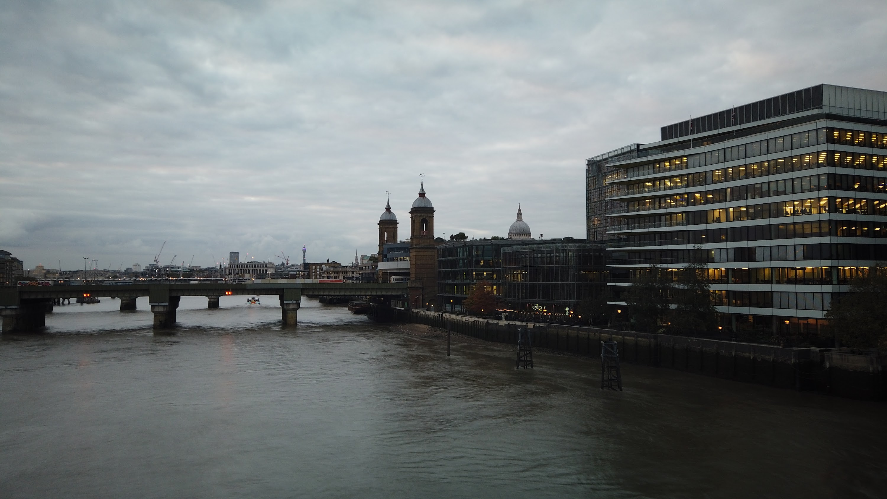 River Thames and Cannon Street Railway Bridge, London