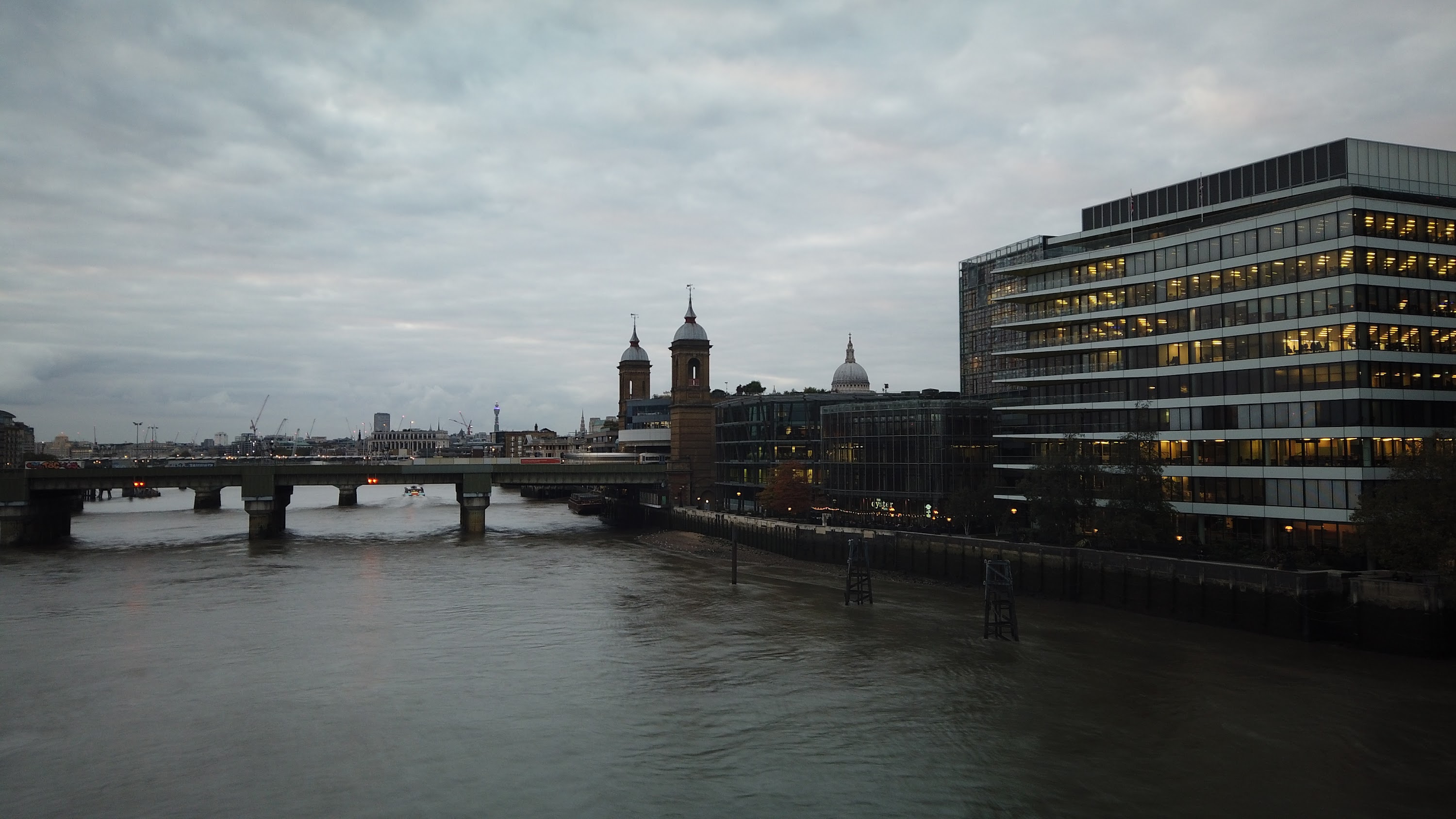 River Thames and Cannon Street Railway Bridge, London