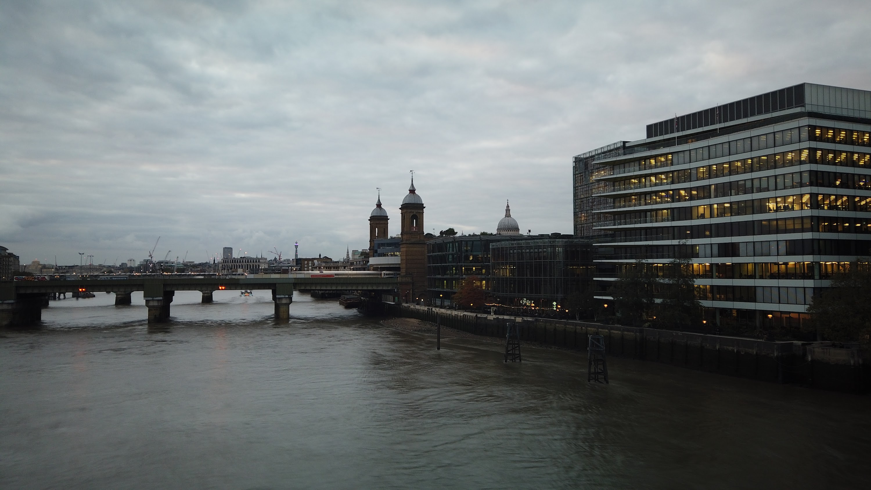 River Thames and Cannon Street Railway Bridge, London