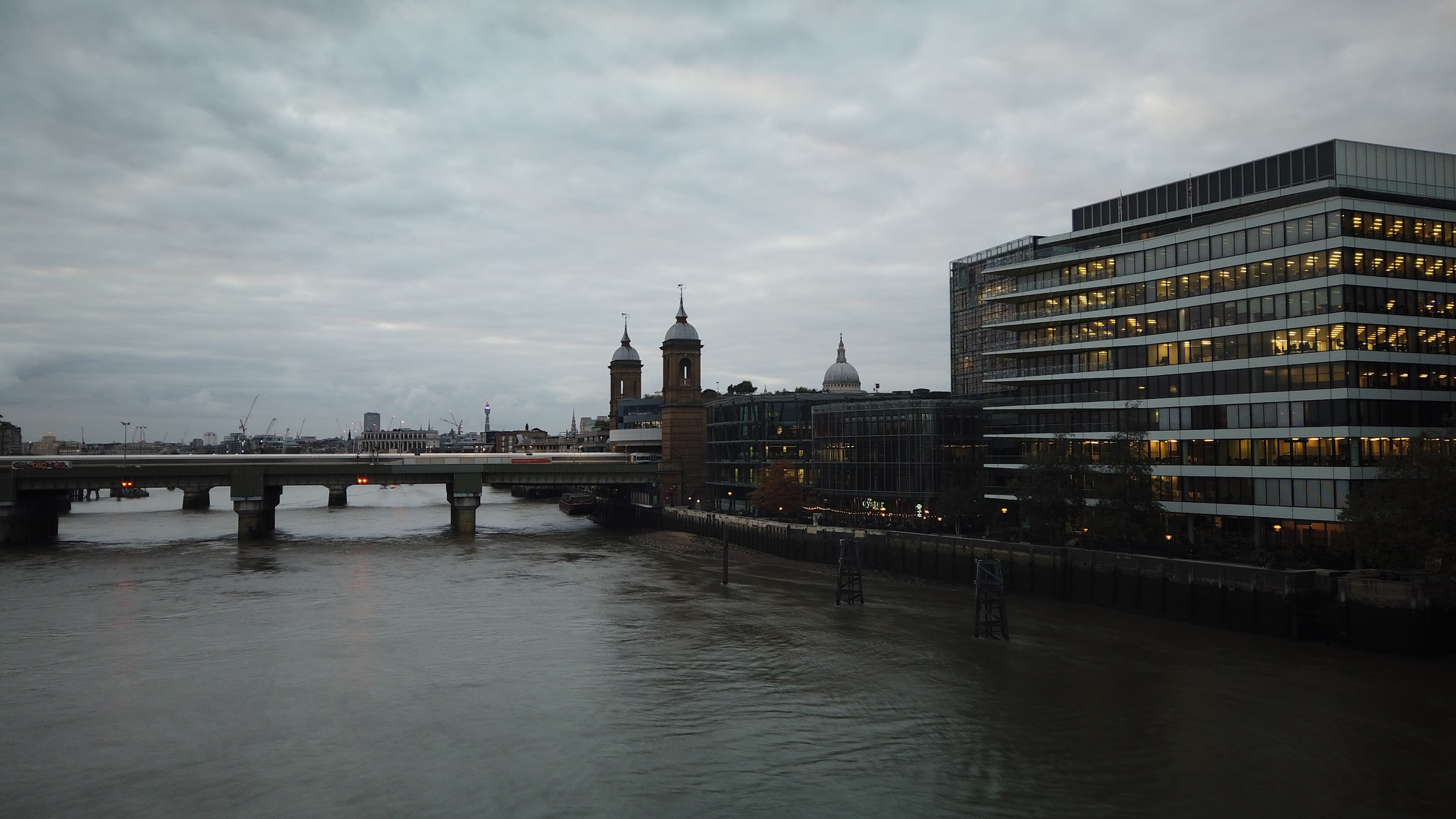 River Thames and Cannon Street Railway Bridge, London