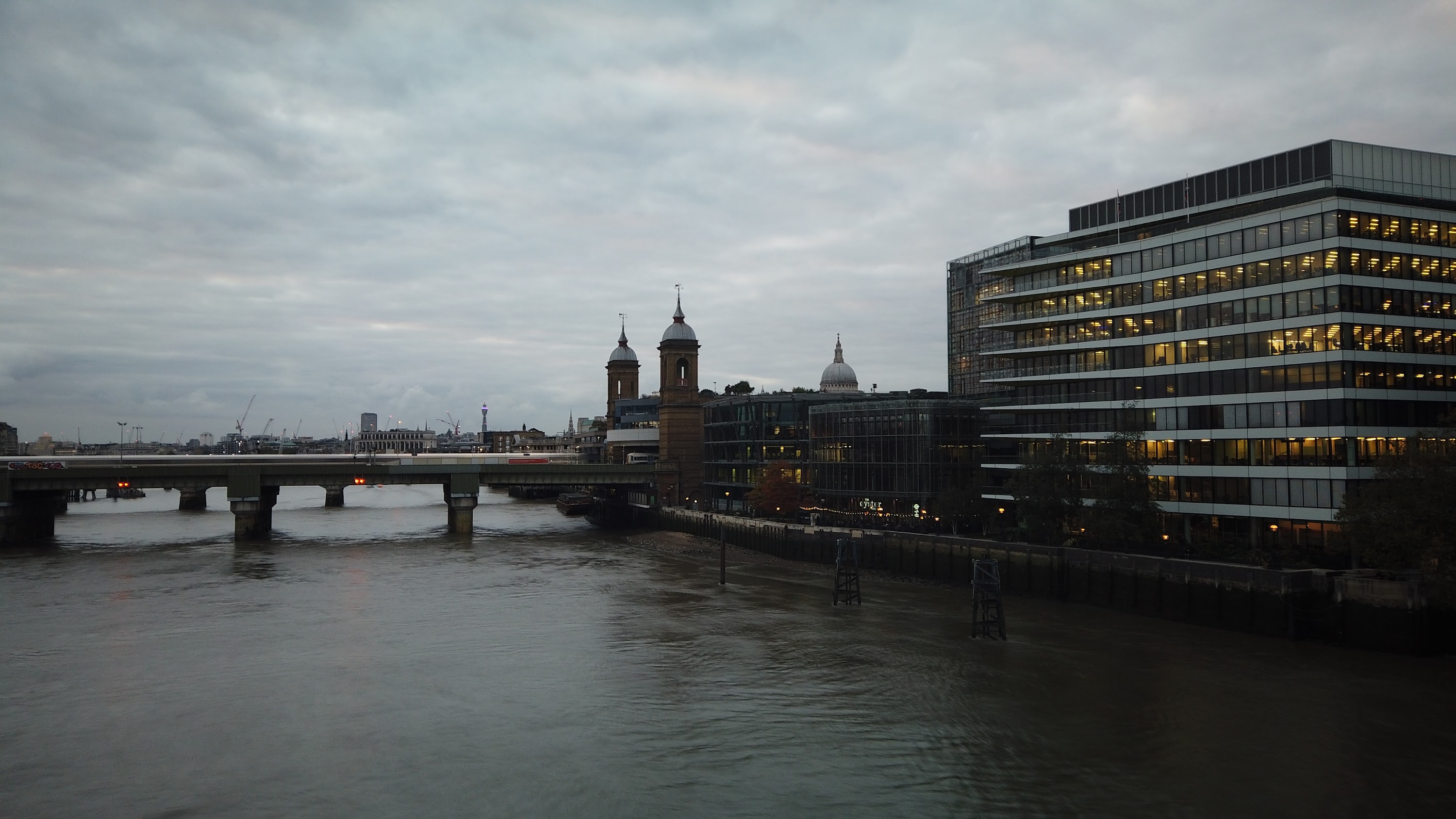 River Thames and Cannon Street Railway Bridge, London