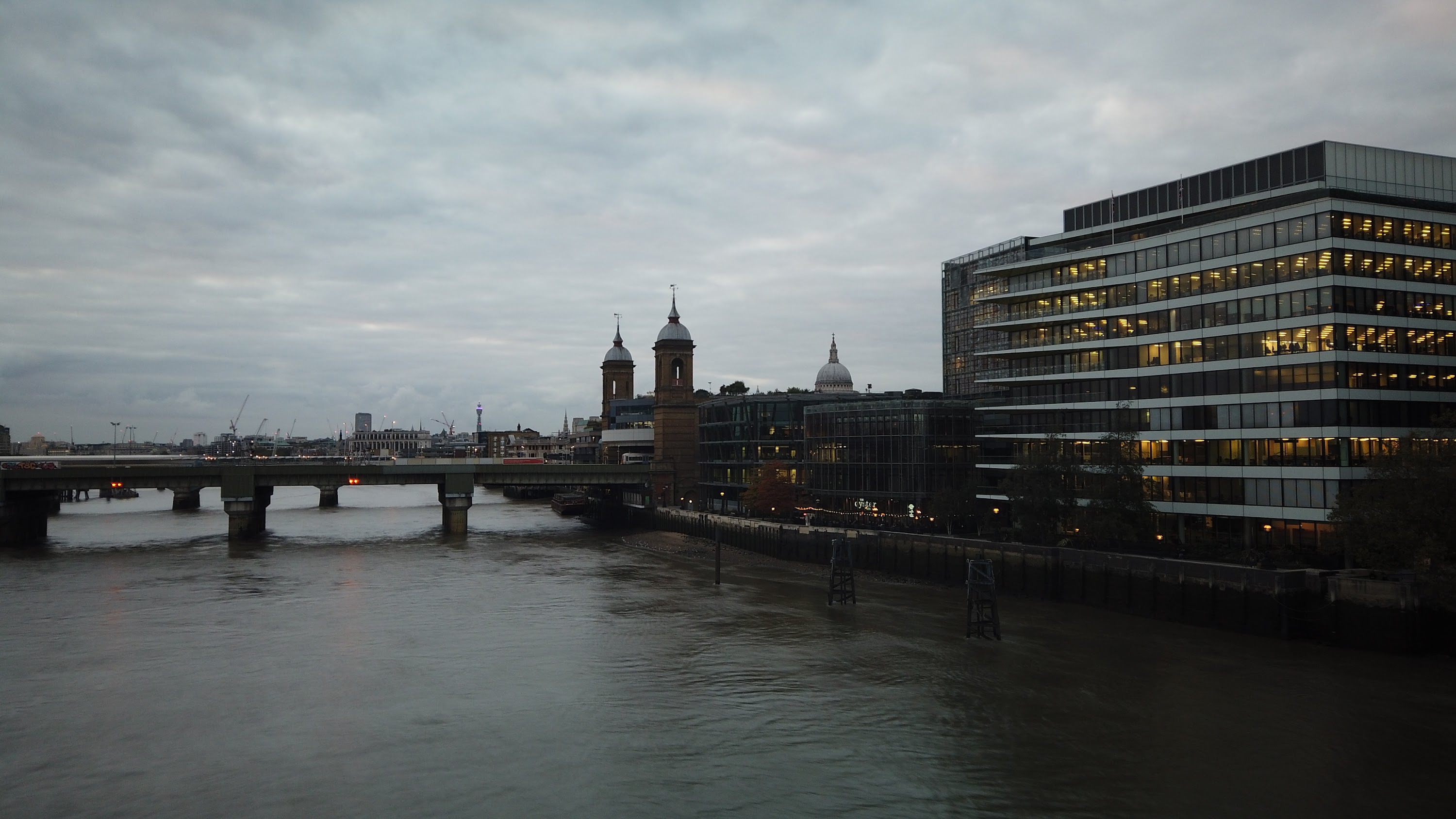 River Thames and Cannon Street Railway Bridge, London